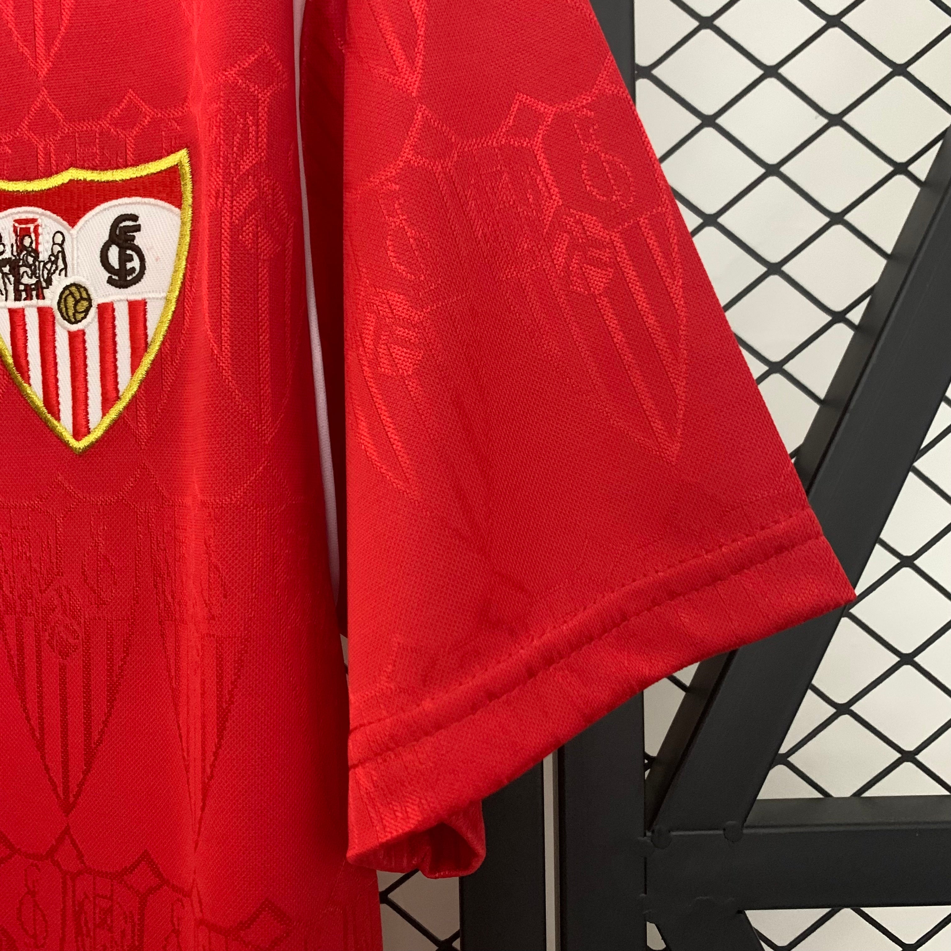1980s Sevilla Retro Football Shirt | Red White Home
