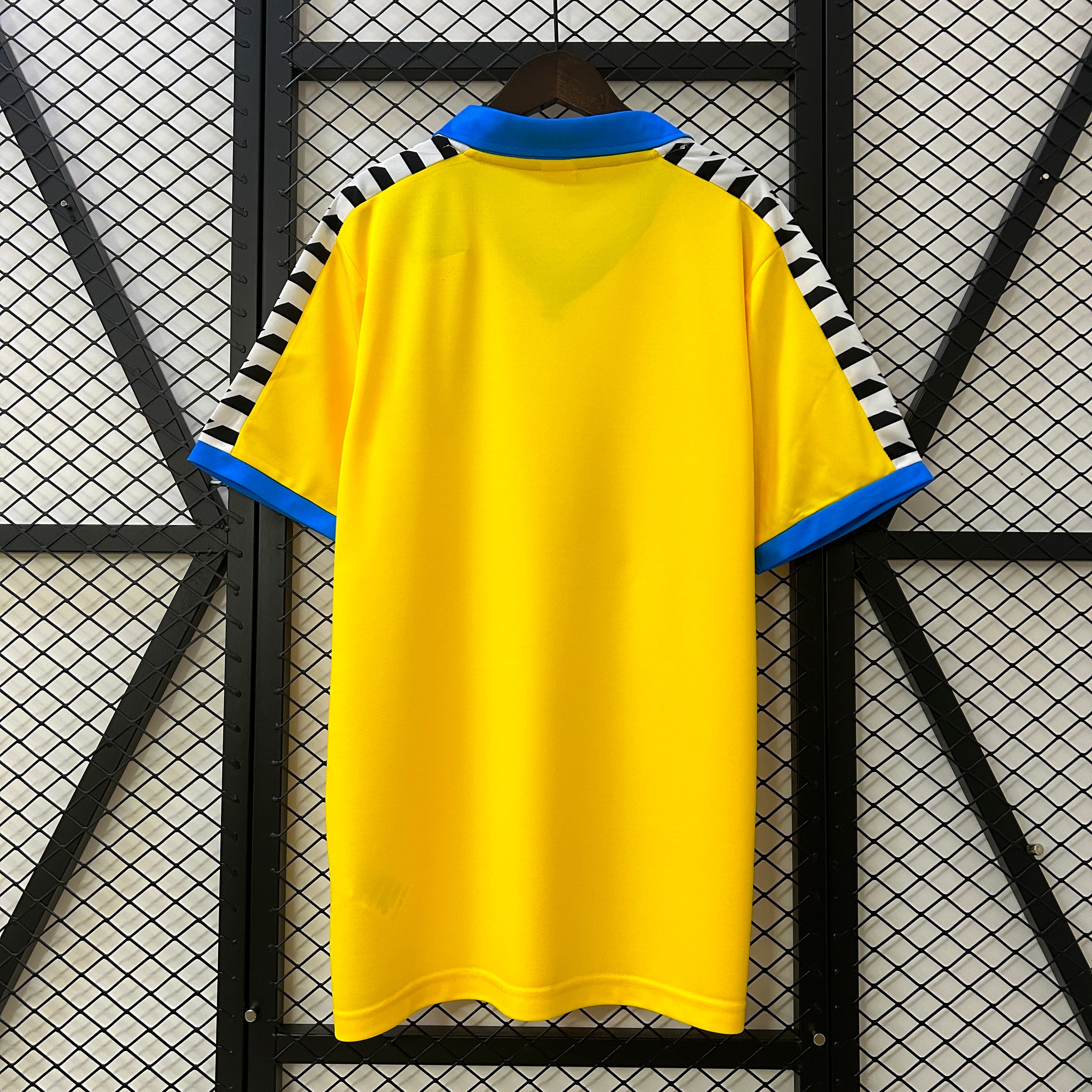 1990s Cadiz Retro Football Shirt | Yellow Blue Home