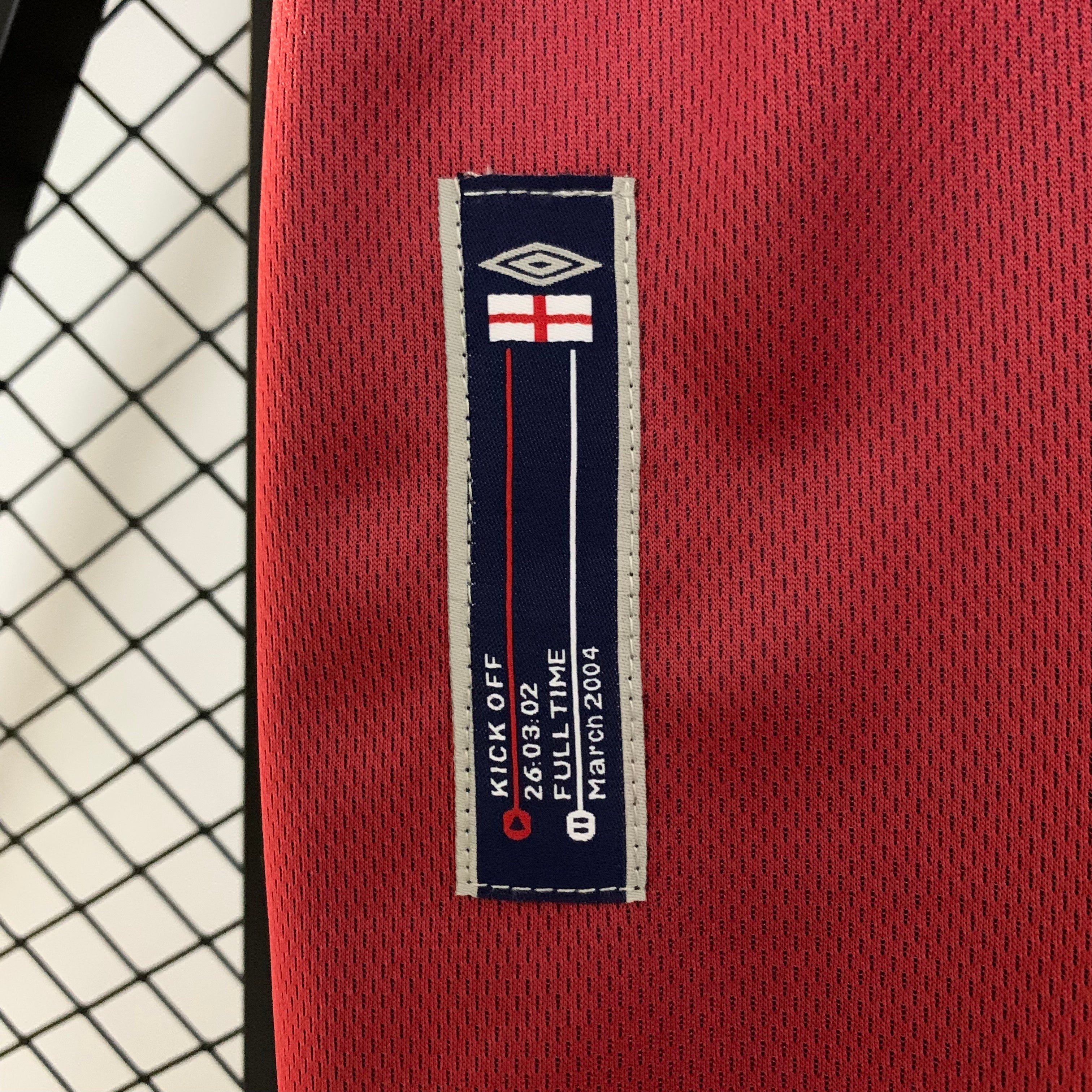 1990s England Retro Football Shirt | Red Navy Home