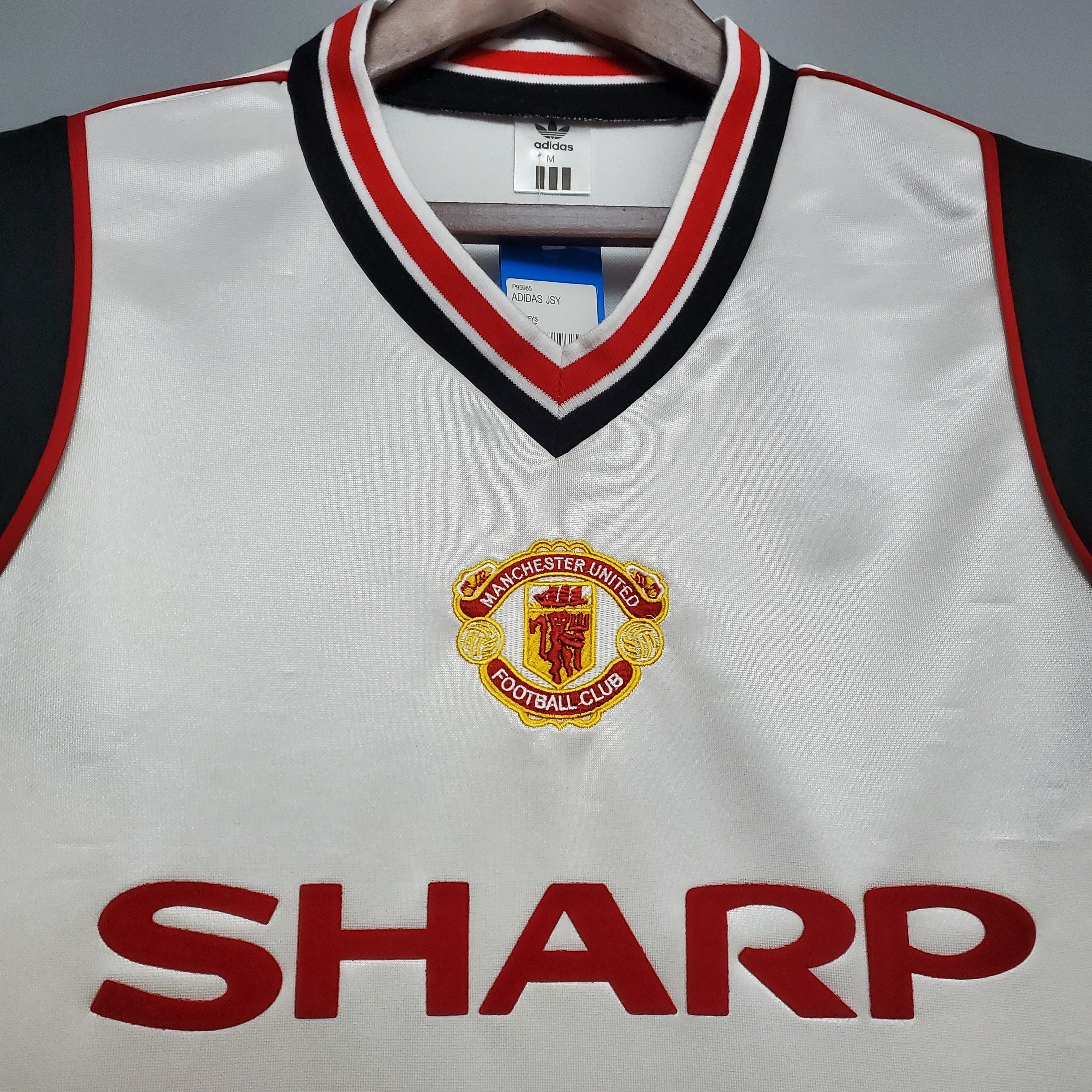 1990s Manchester United Retro Football Shirt | White Black Home