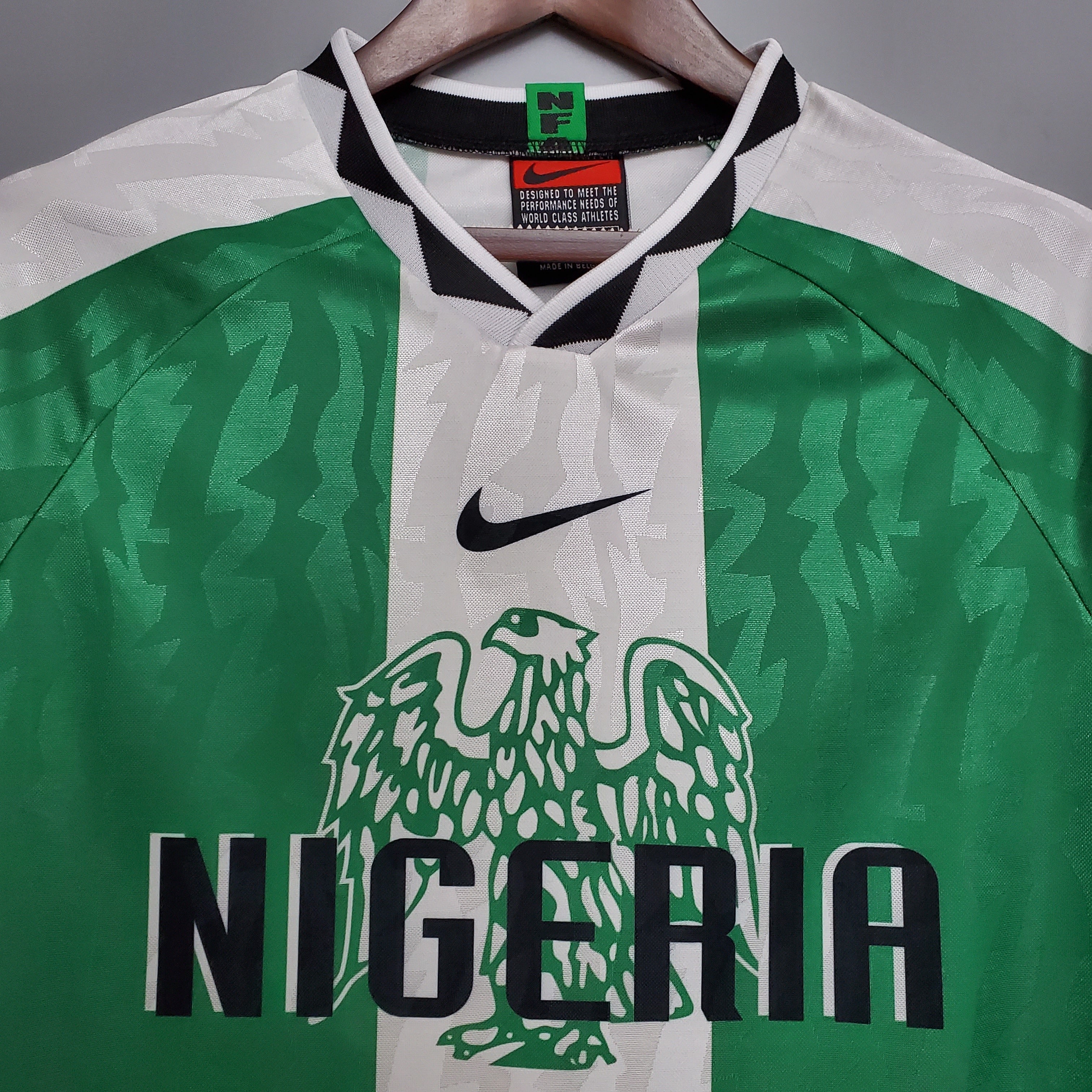 1990s Nigeria Retro Football Shirt | Green White Home