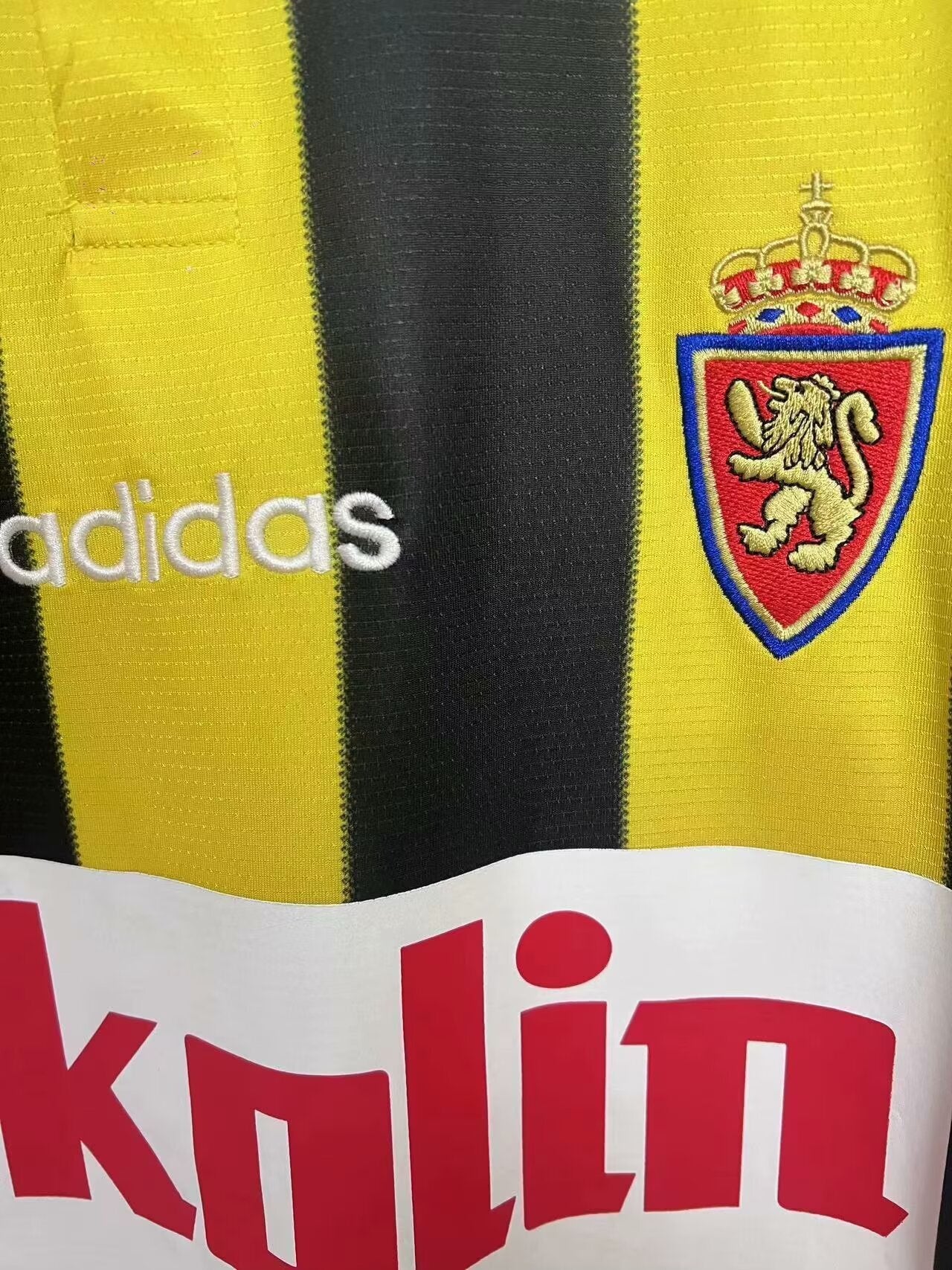 1990s Real Zaragoza Retro Football Shirt | Yellow Black Home