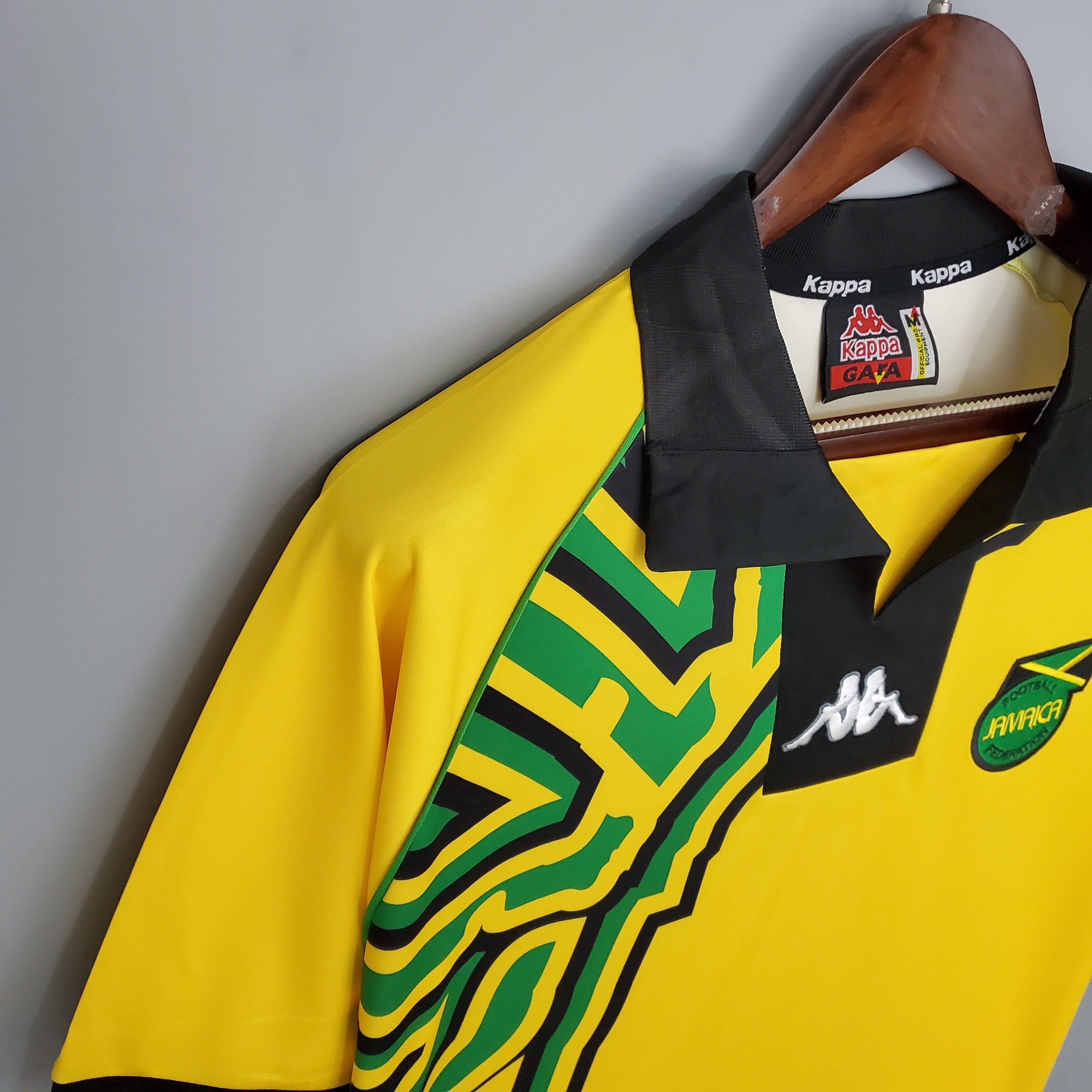 1990s Jamaica Retro Football Shirt | Yellow Green Home
