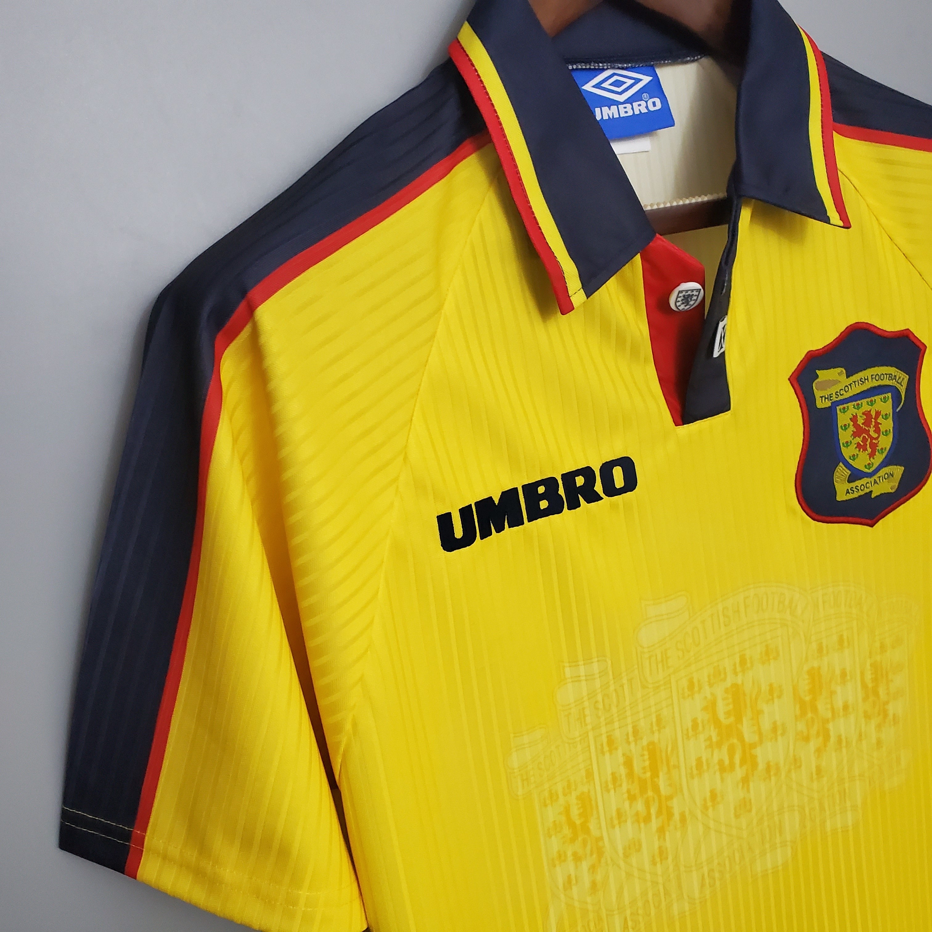 1990s Scotland Retro Football Shirt | Yellow Black Home