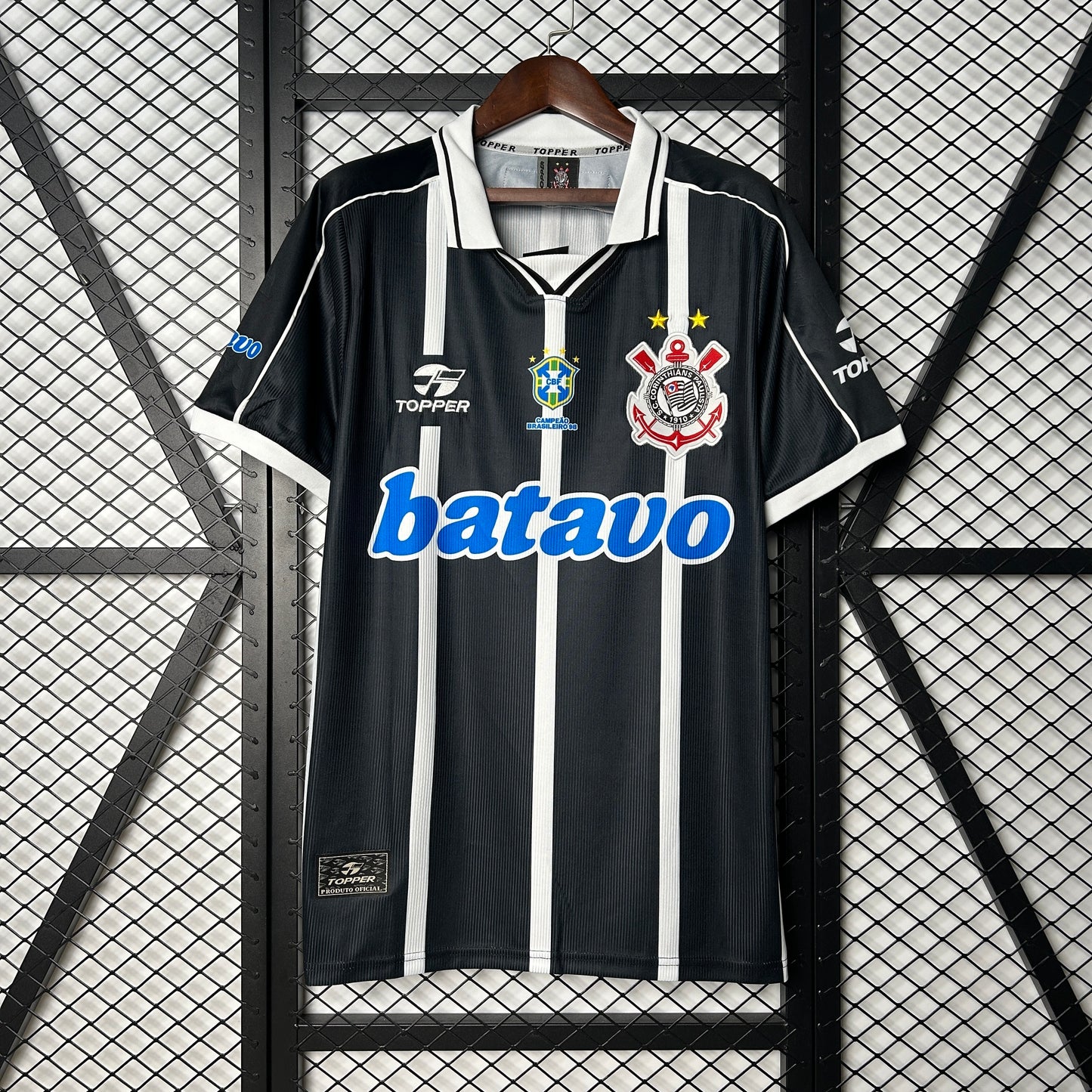 1990s Corinthians Retro Football Shirt | Black White Home