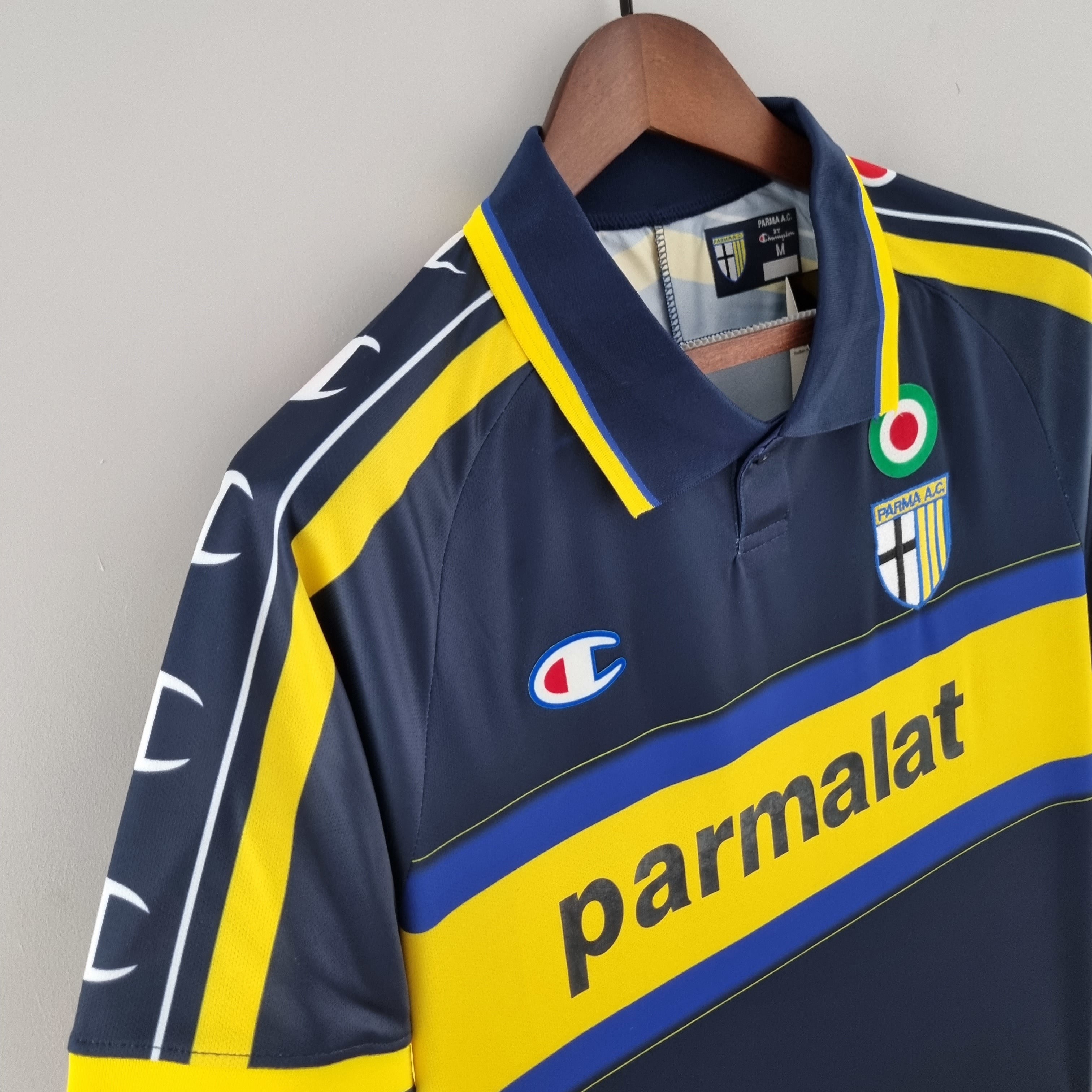 1990s Parma Retro Football Shirt | Navy Yellow Home