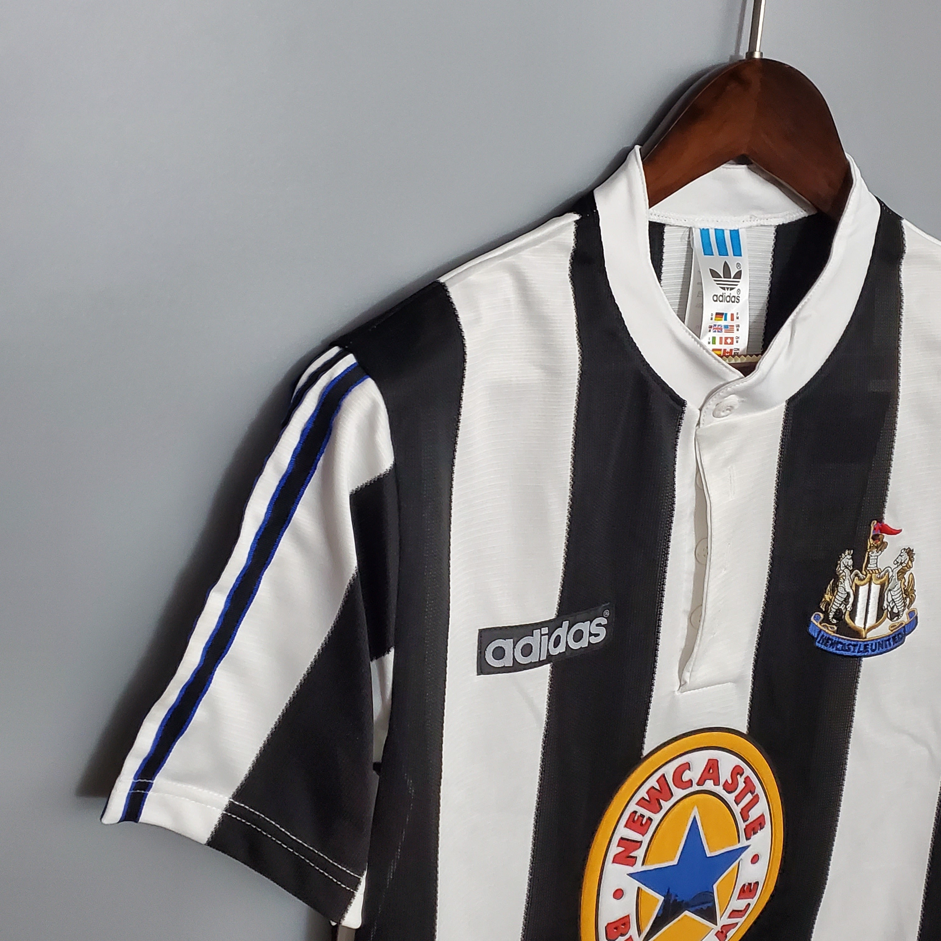 1990s Newcastle United Retro Football Shirt | Black White Home
