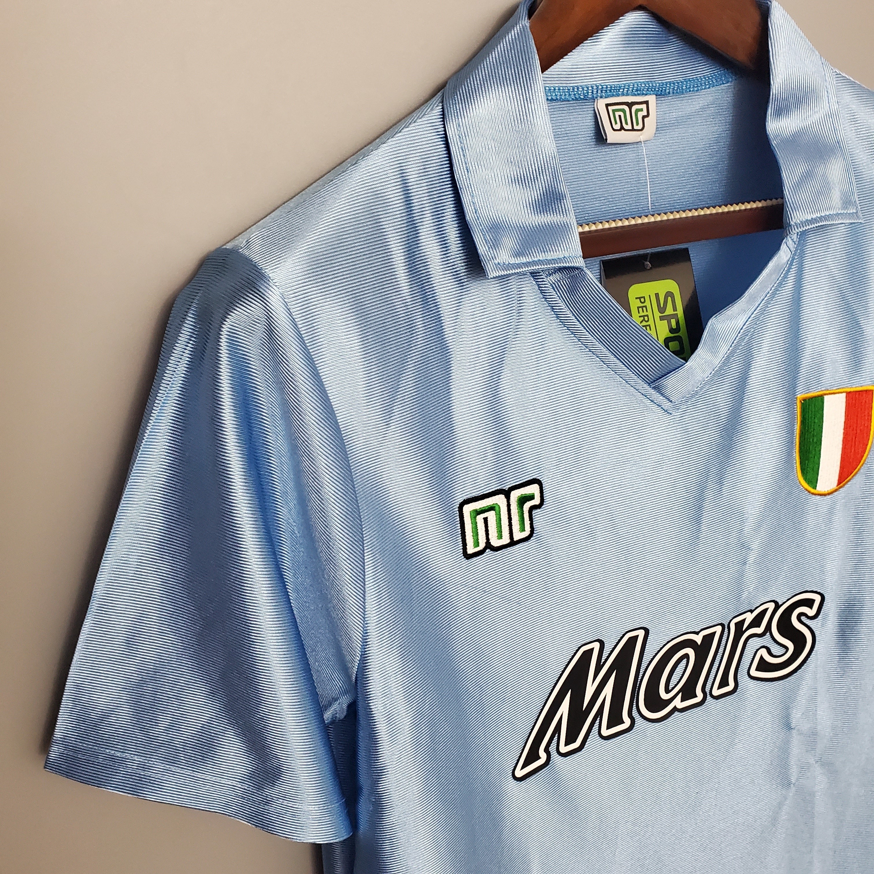 1980s Napoli Retro Football Shirt | Sky Blue White Home