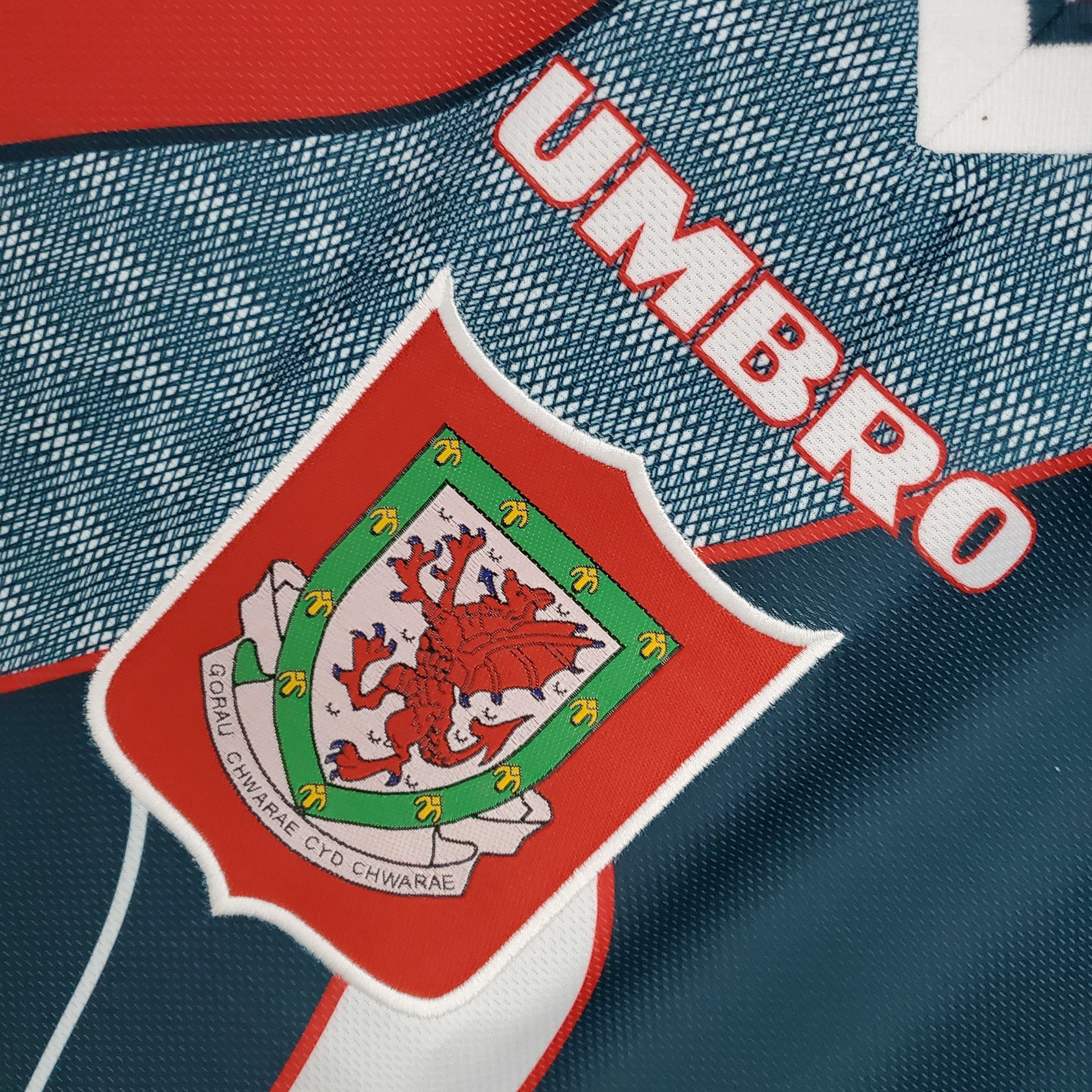 1990s Wales Retro Football Shirt | Navy Red Home