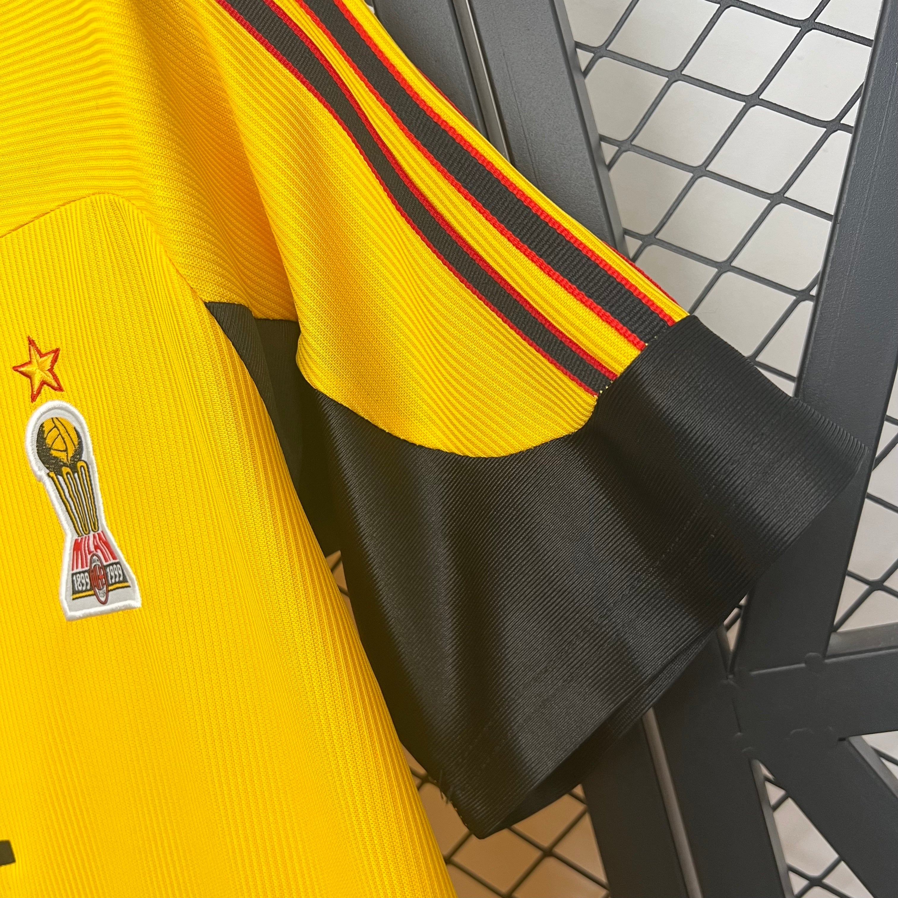1990s AC Milan Retro Football Shirt | Yellow Black Home