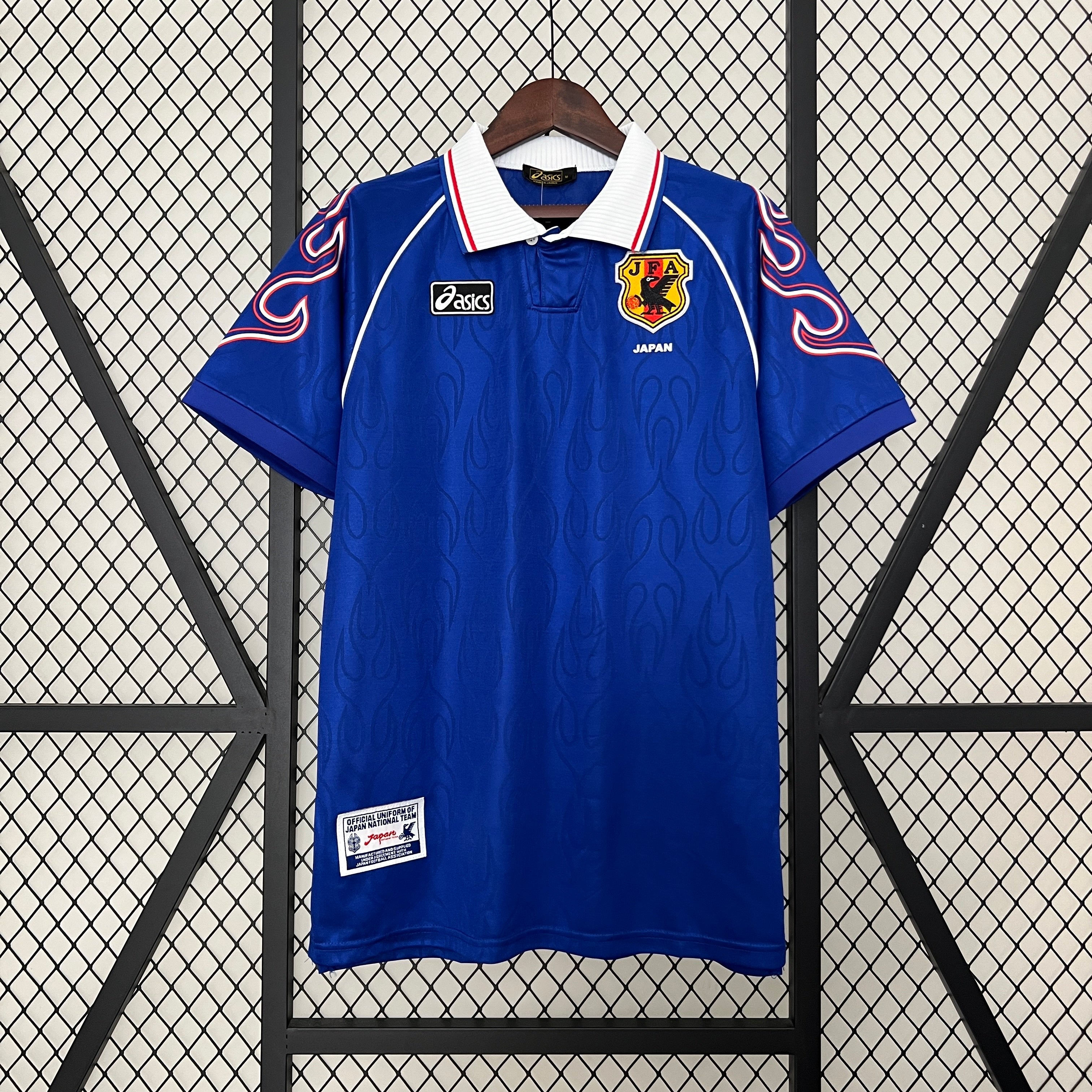 1990s Japan Retro Football Shirt | Blue White Home