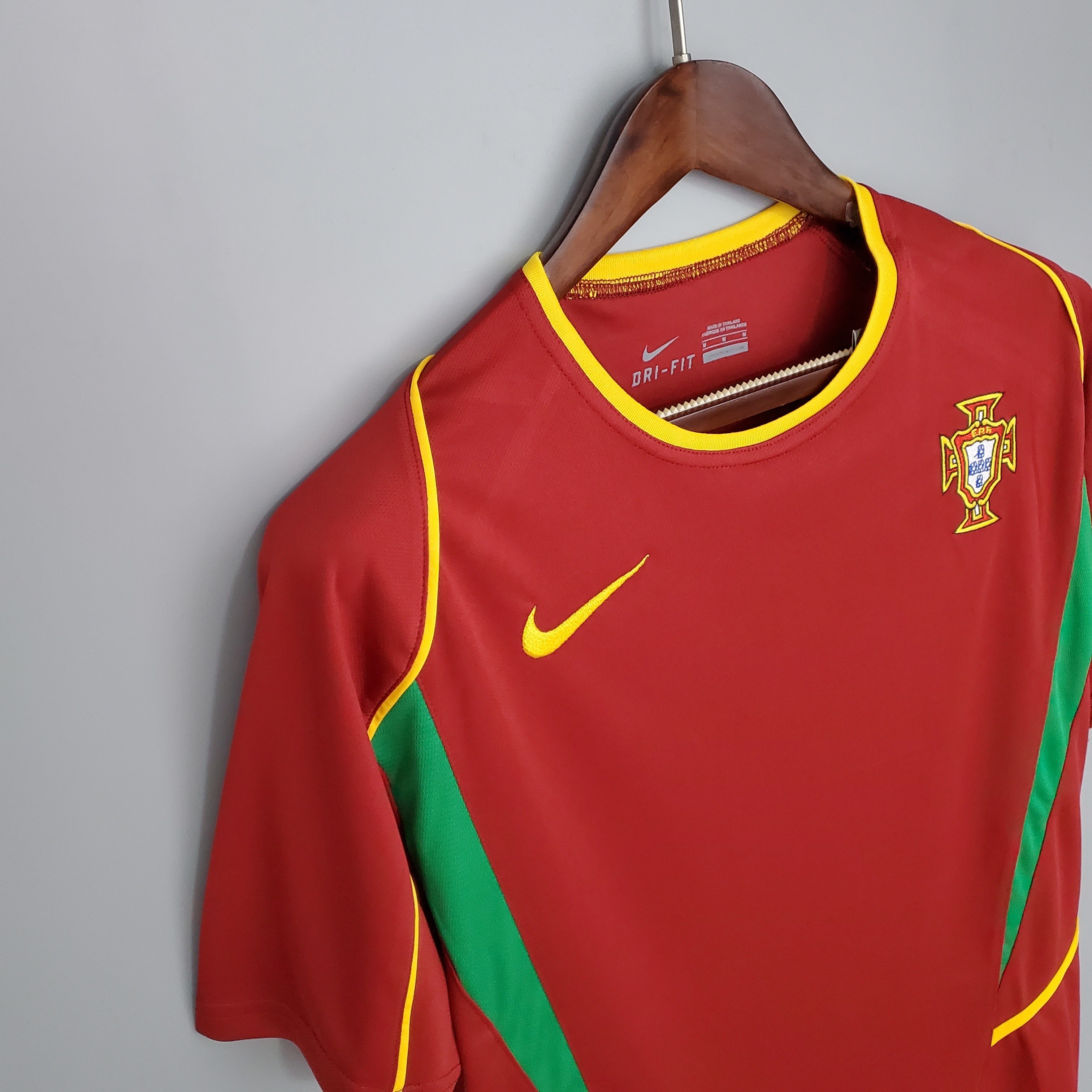2000s Portugal Retro Football Shirt | Red Green Home