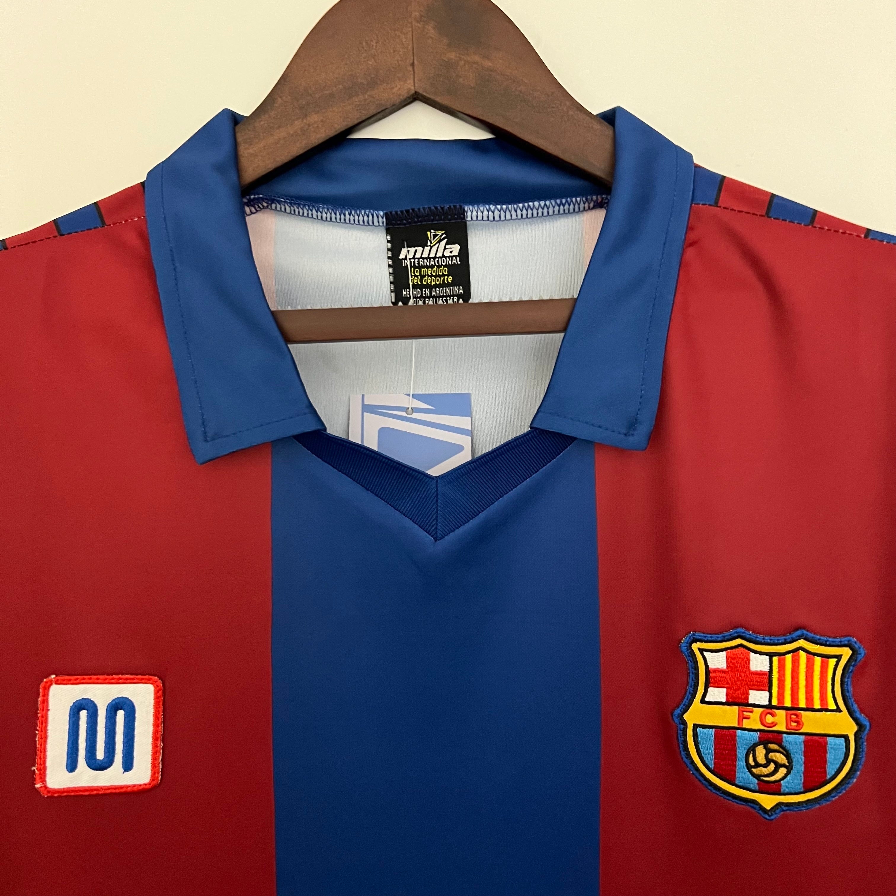 1990s Barcelona Retro Football Shirt | Blue Red Home