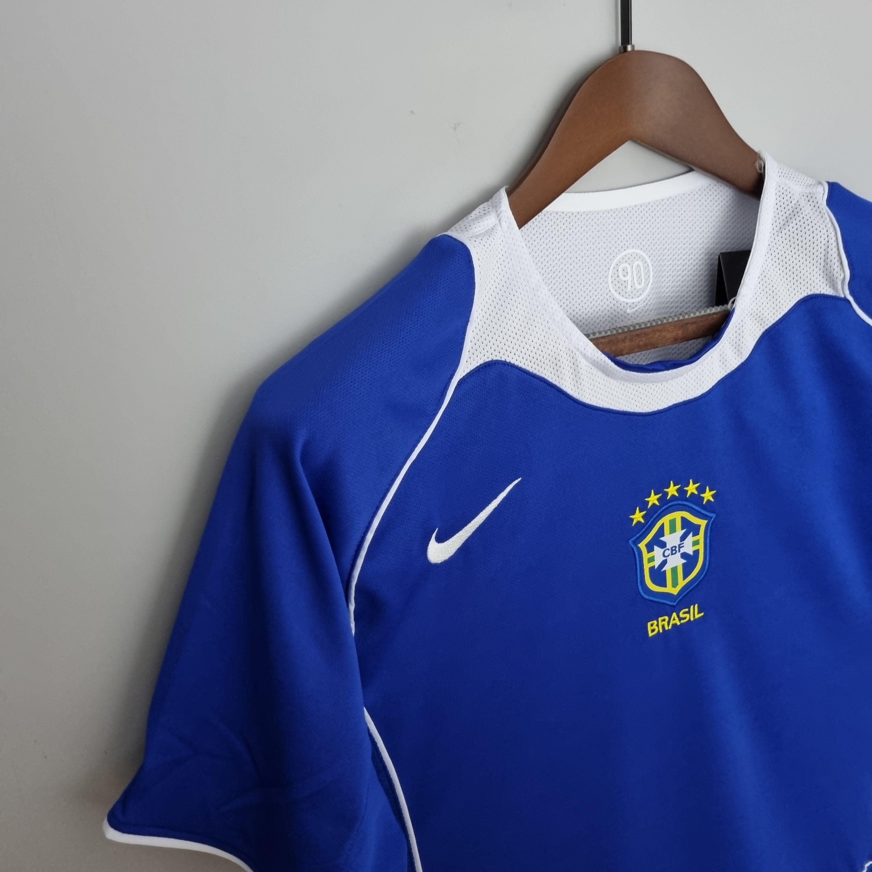 2000s Brazil Retro Football Shirt | Blue White Home