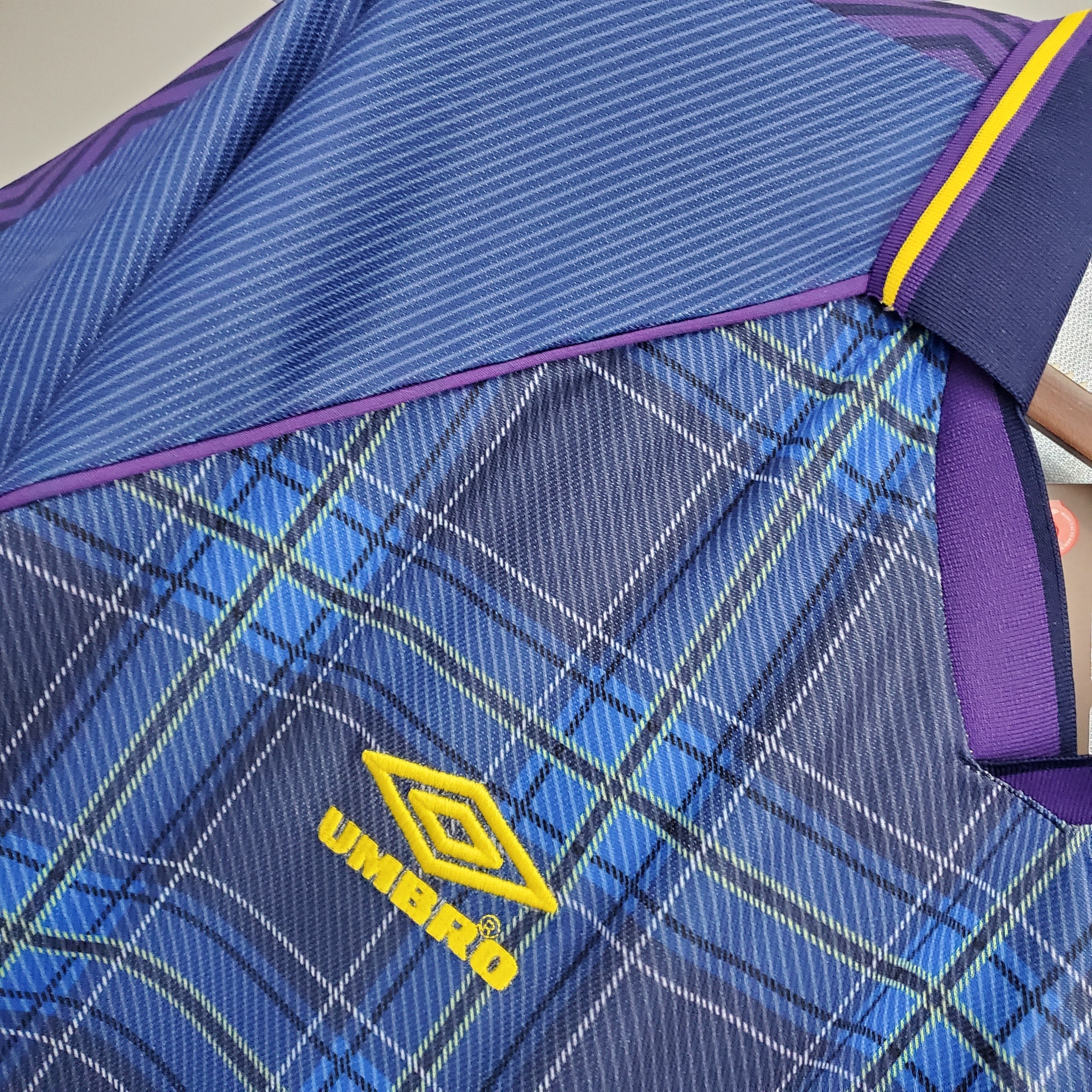 1990s Scotland Retro Football Shirt | Blue Yellow Home
