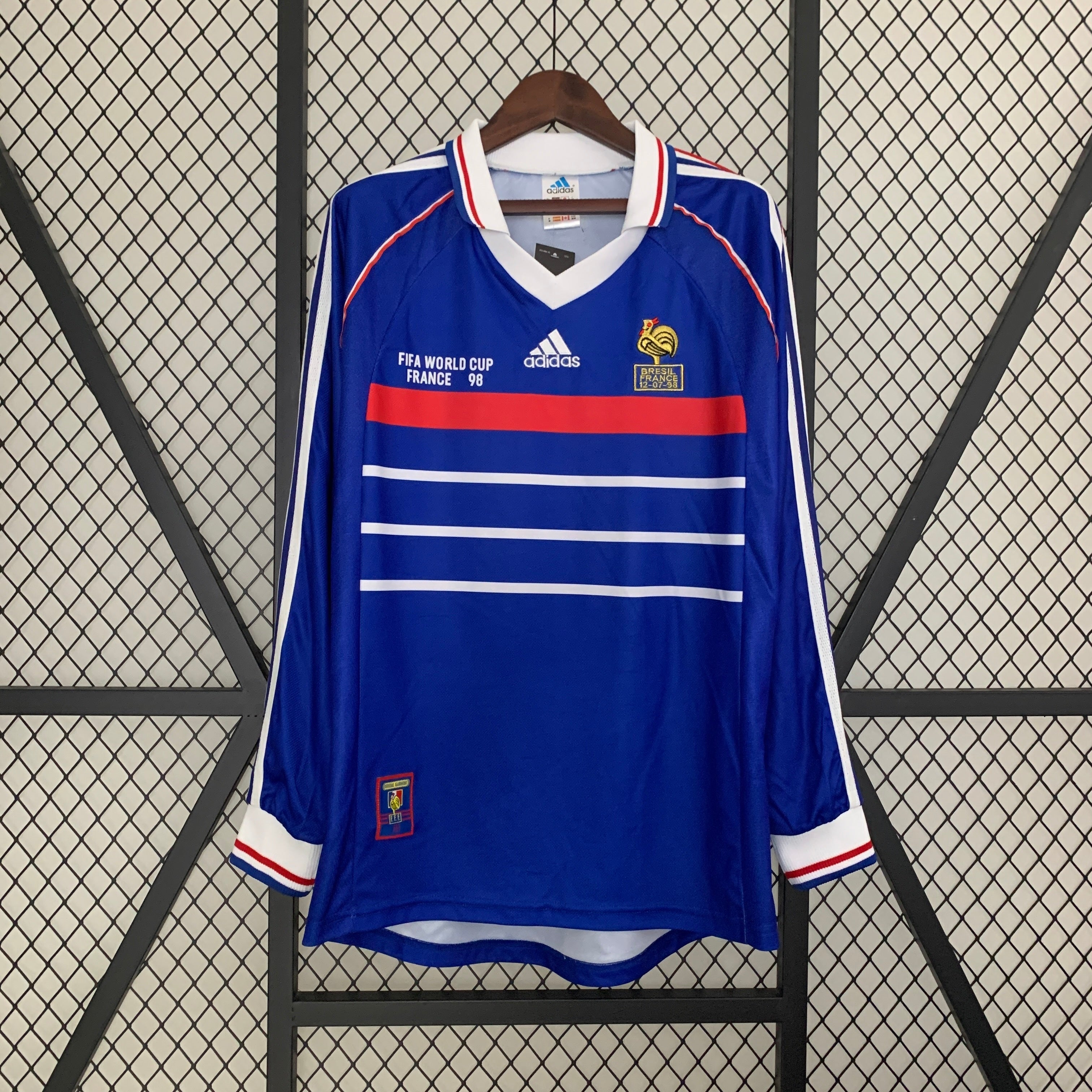 1990s France Retro Football Shirt | Blue Red Home