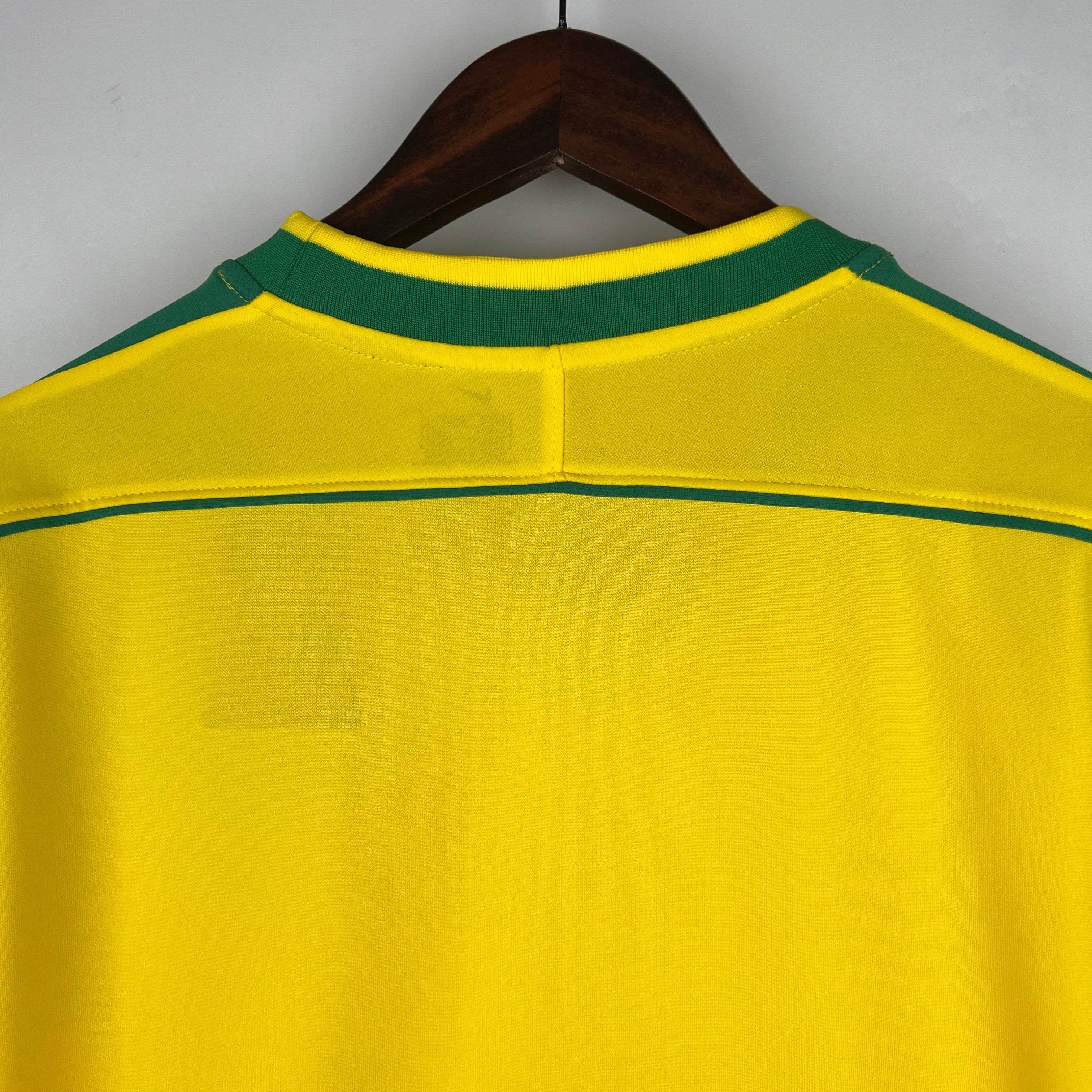 1990s Brazil Retro Football Shirt | Yellow Green Home