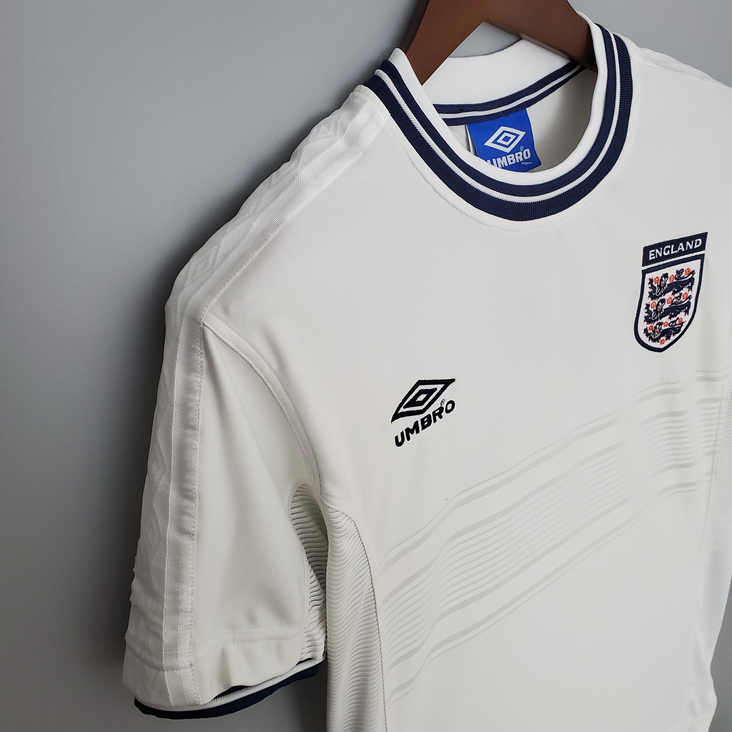 2020s England Retro Football Shirt | White Black Home