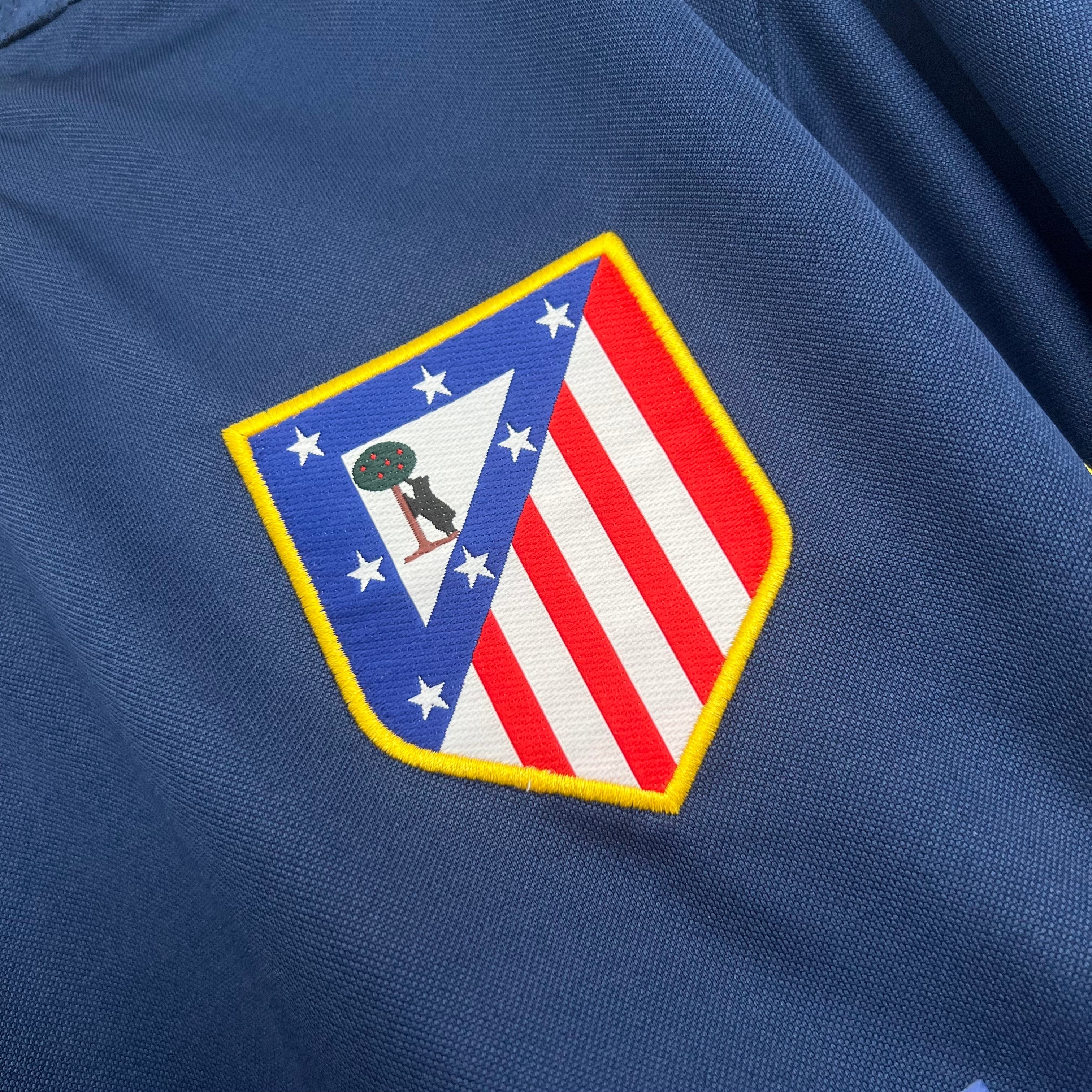 2000s Atletico Madrid Retro Football Shirt | Navy Yellow Home