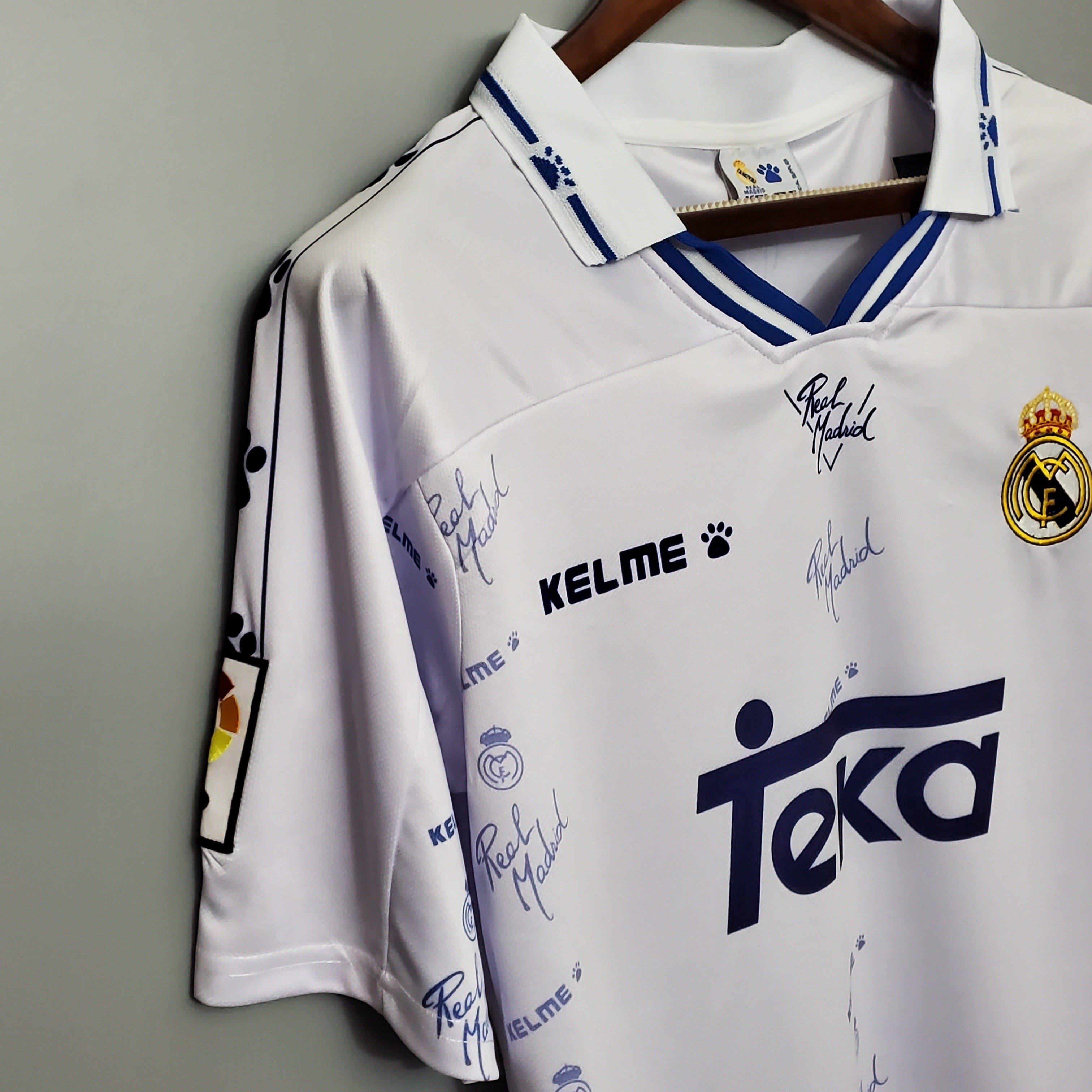 1990s Real Madrid Retro Football Shirt | White Navy Home