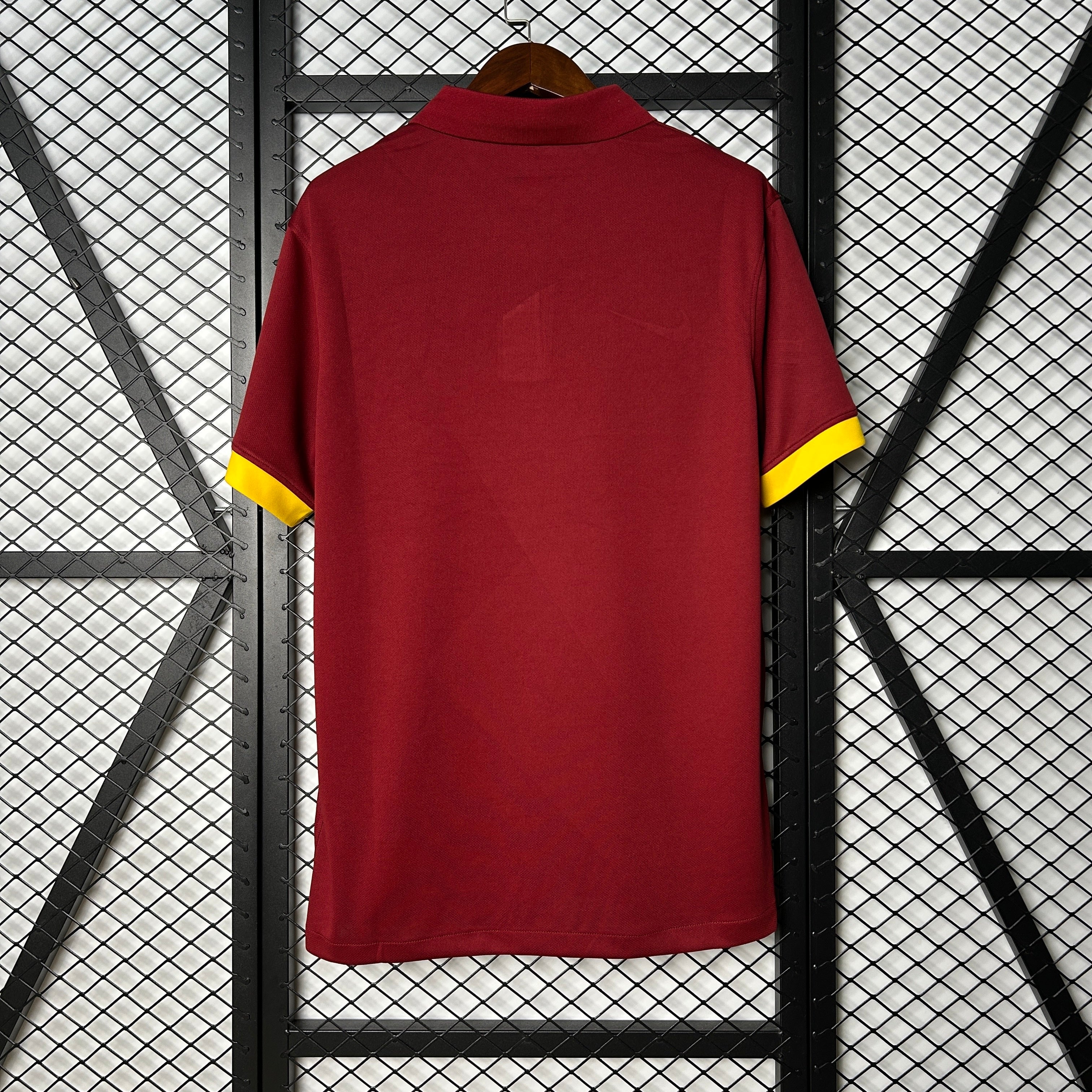 2000s AS Roma Retro Football Shirt | Red Yellow Home