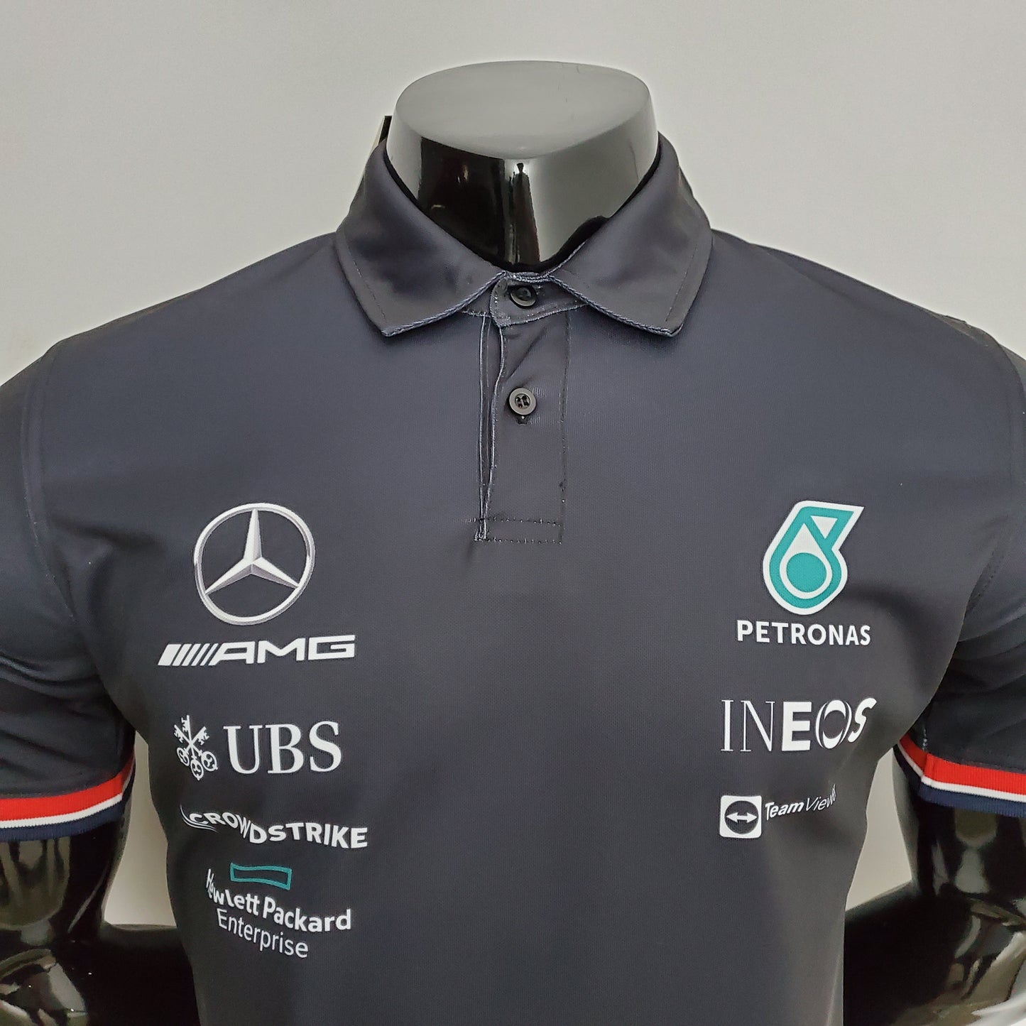 Mercedes F1 2023 Polo – Player Fit | Dark Grey