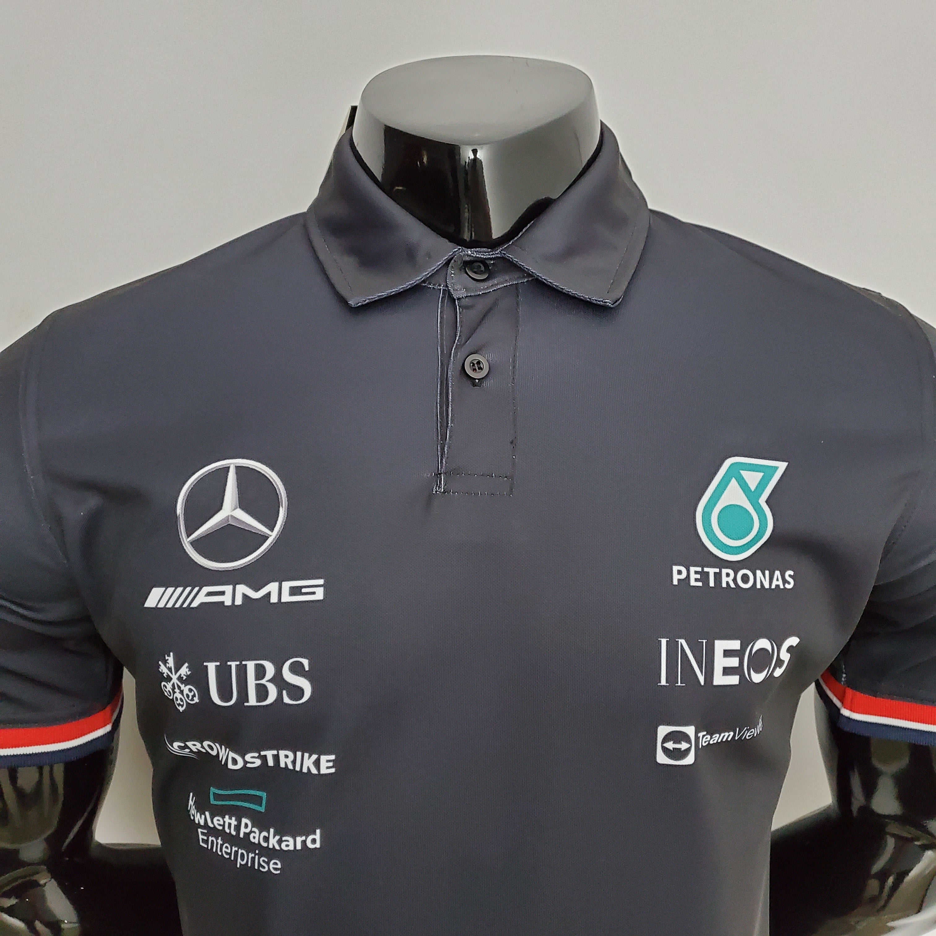 Mercedes F1 2023 Polo – Player Fit | Dark Grey