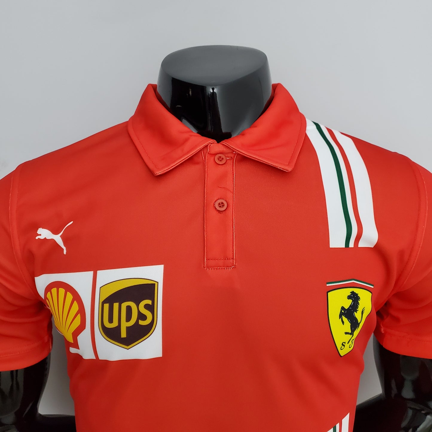 Ferrari F1 2023 Player Fit Polo – Charles Leclerc #16 Shell UPS | Red