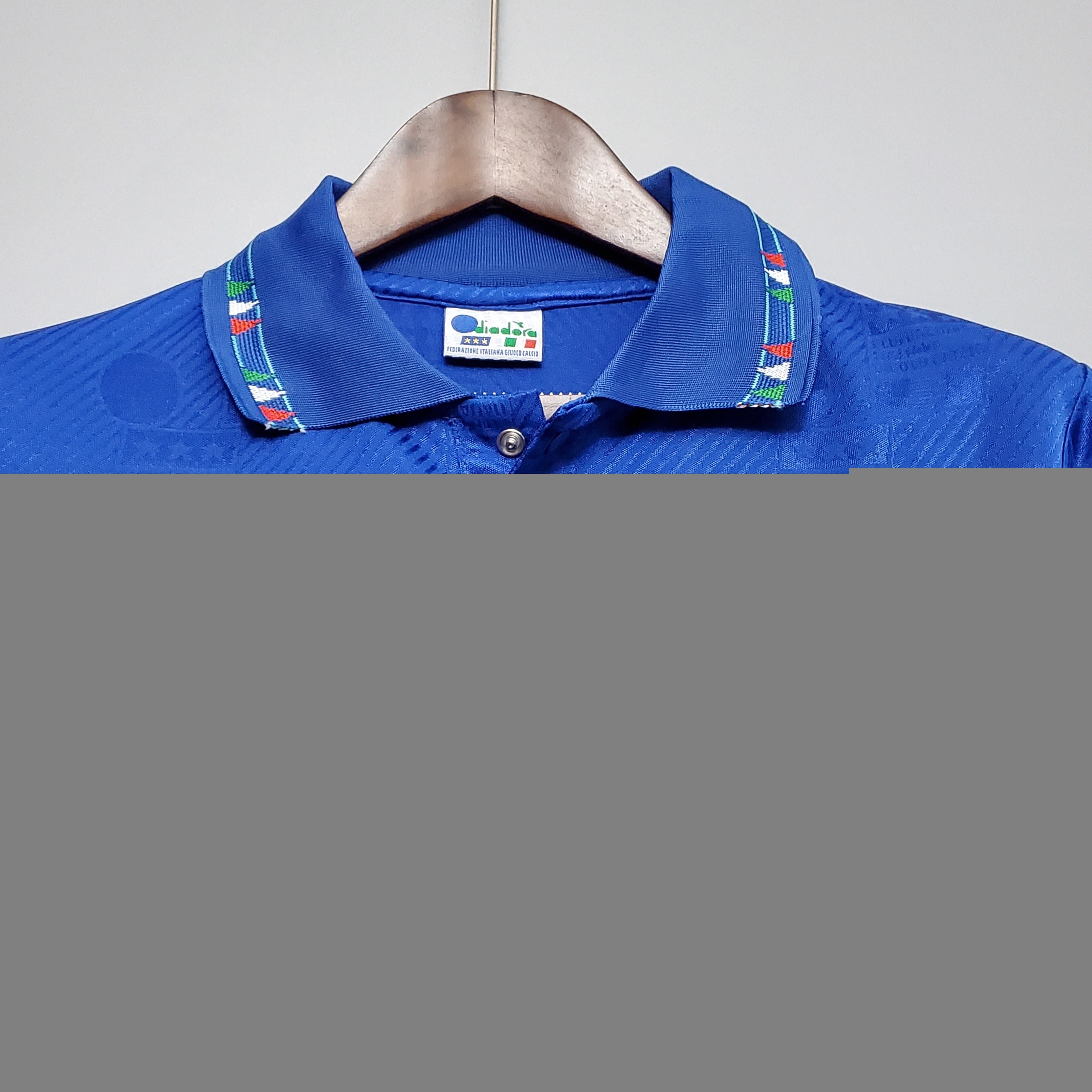 1990s Italy Retro Football Shirt | Blue White Third