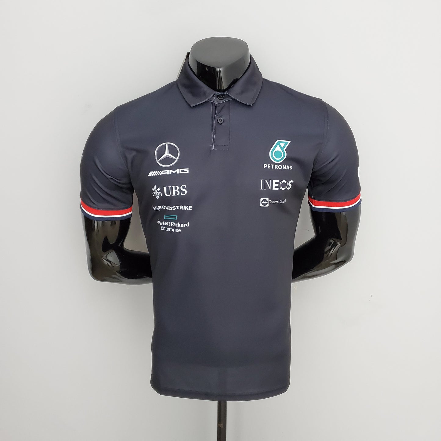 Mercedes F1 2023 Polo – Player Fit | Dark Grey