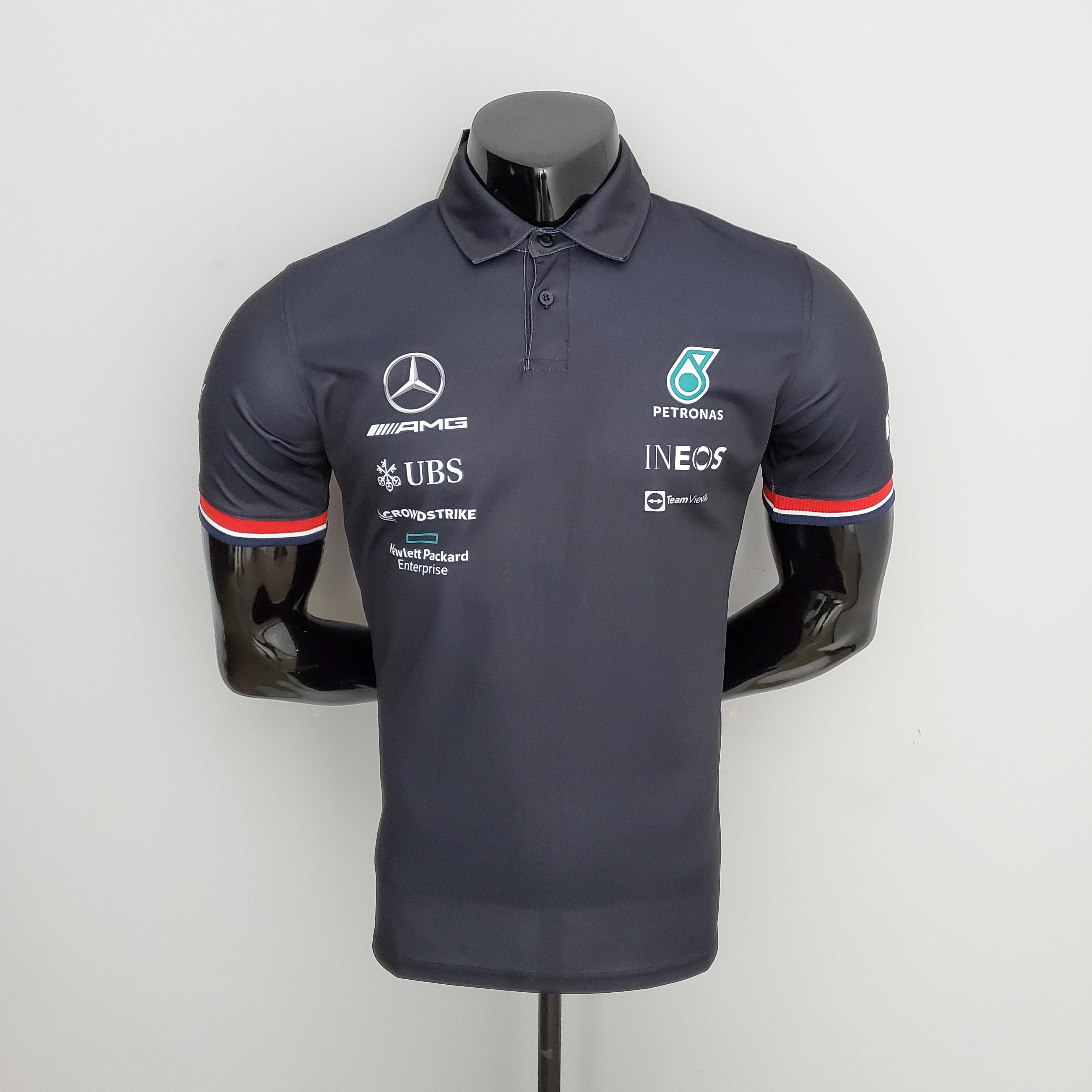 Mercedes F1 2023 Polo – Player Fit | Dark Grey
