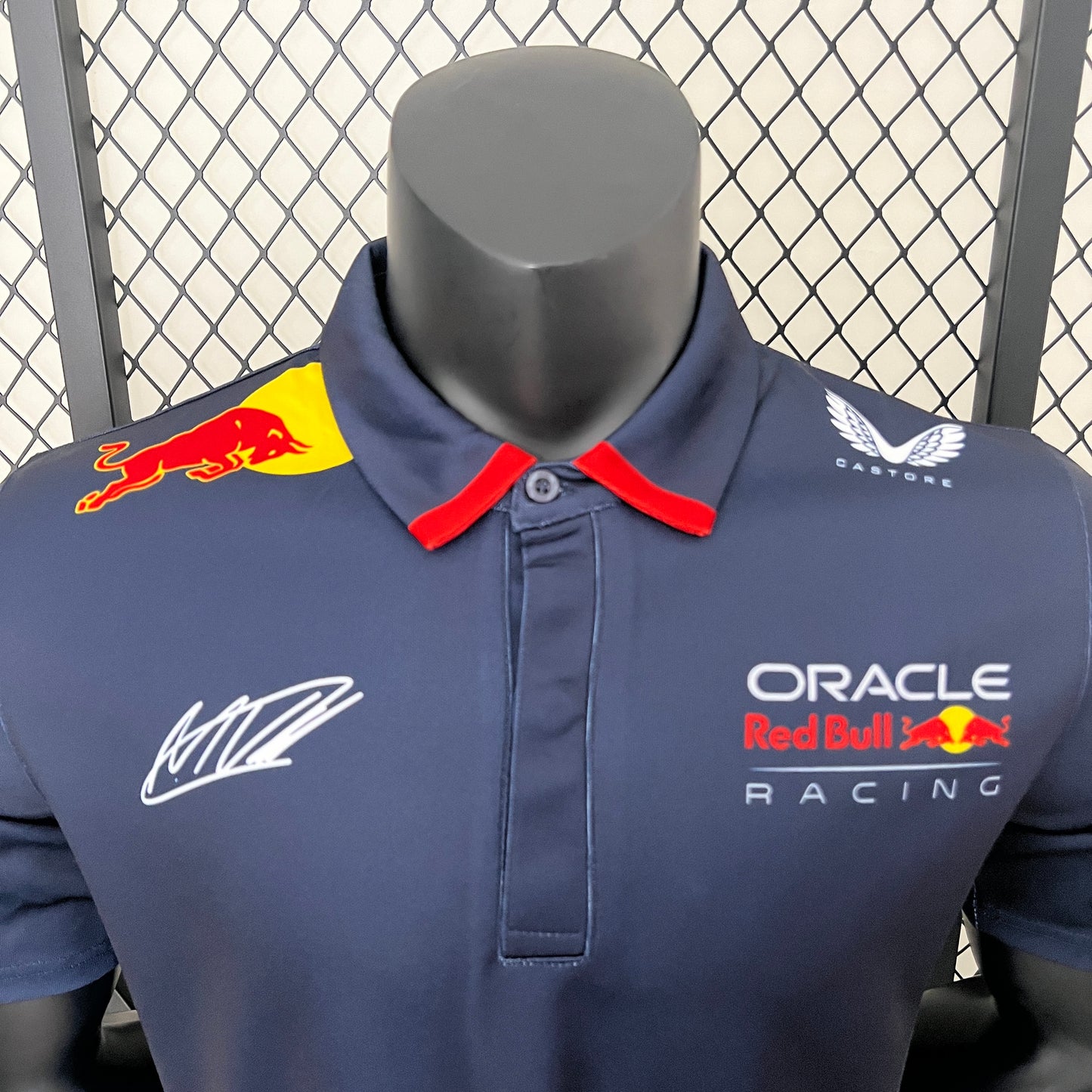 Red Bull Racing F1 2023 Polo – Player Fit – Max Verstappen #1 | Navy Blue