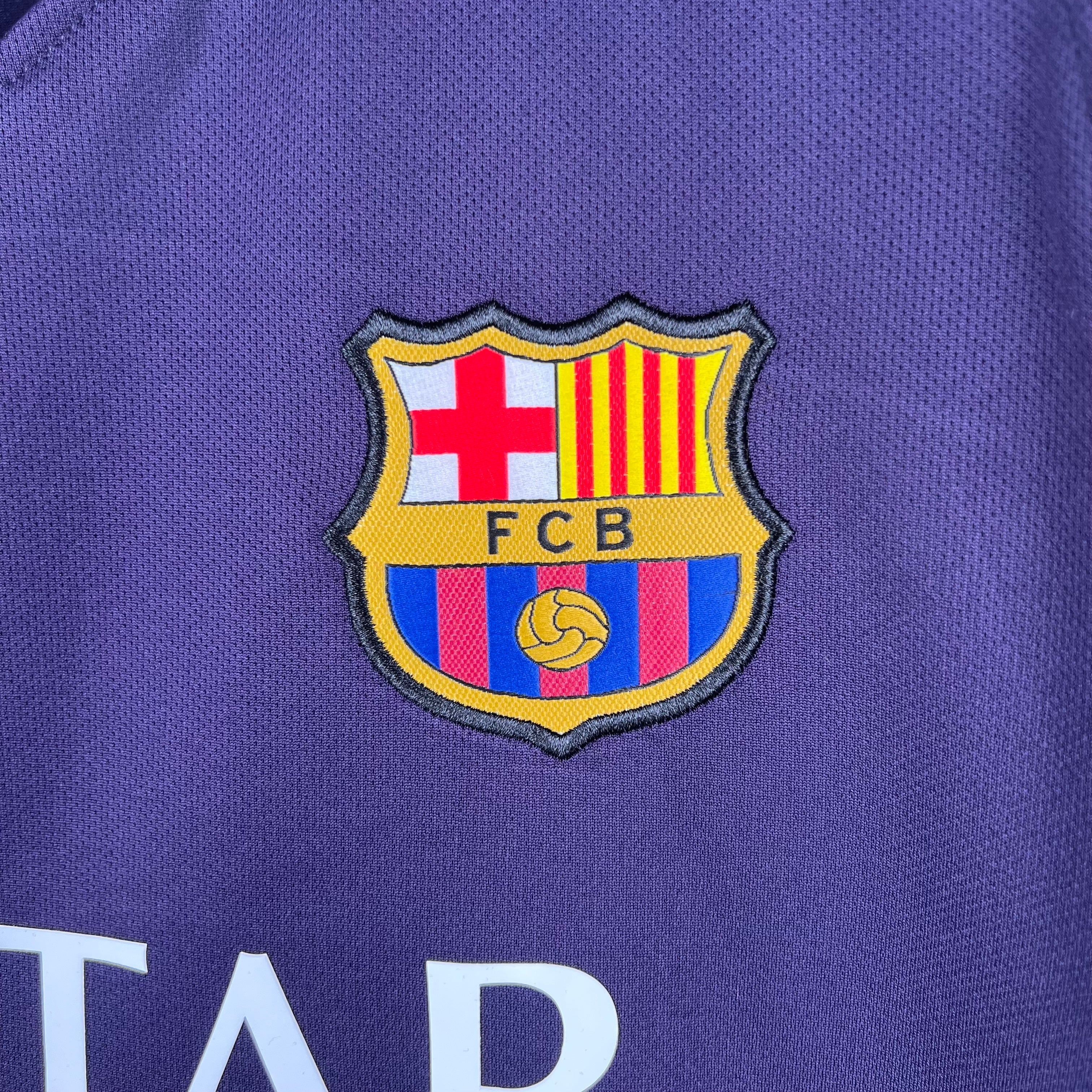 2010s Barcelona Retro Football Shirt | Purple Black Away