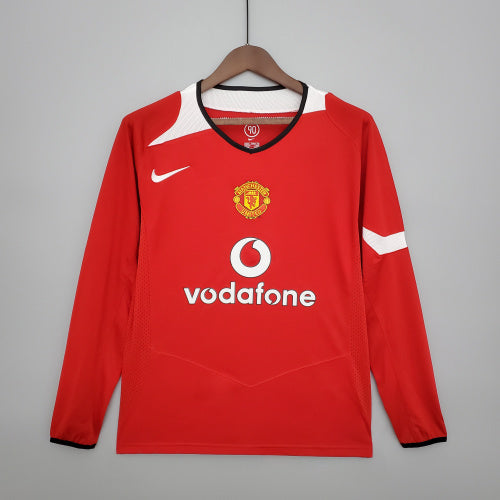 2000s Manchester United Retro Football Shirt | Red White Home