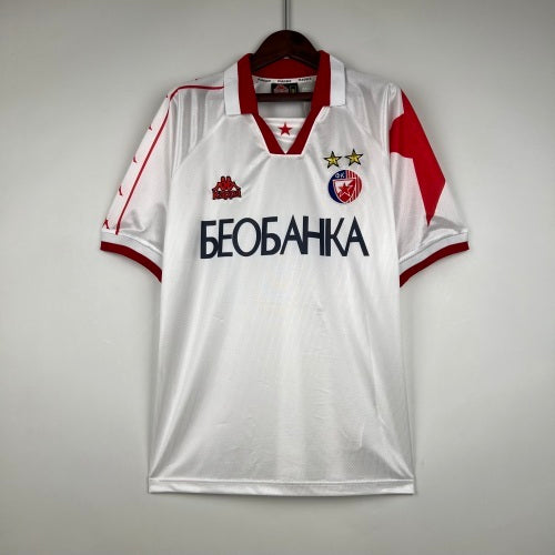 1990s Red Star Belgrade Retro Football Shirt | White Red Home