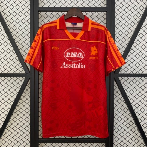 1990s AS Roma Retro Football Shirt | Red Orange Home
