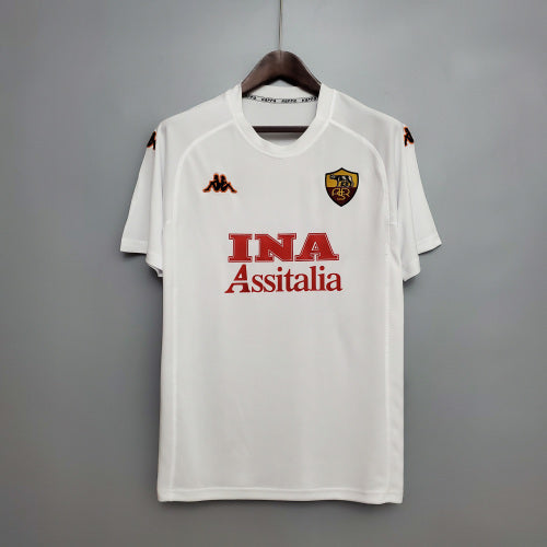2000s AS Roma Retro Football Shirt | White Maroon Home