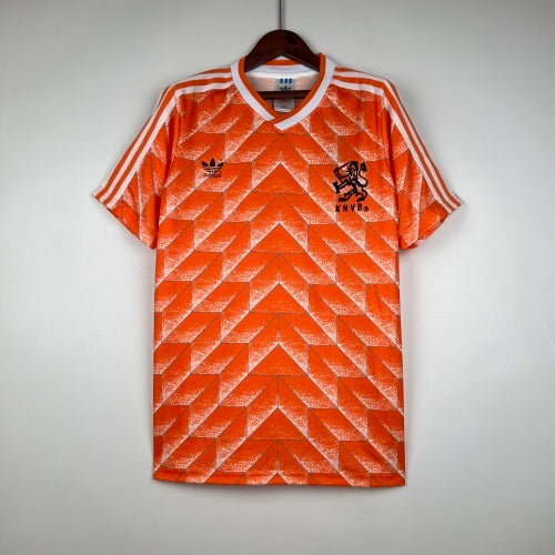 1980s Netherlands Retro Football Shirt | Orange White Home