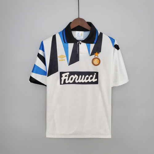 1990s Inter Milan Retro Football Shirt | White Black Blue Home