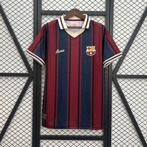 1990s Barcelona Retro Football Shirt | Burgundy Navy Third