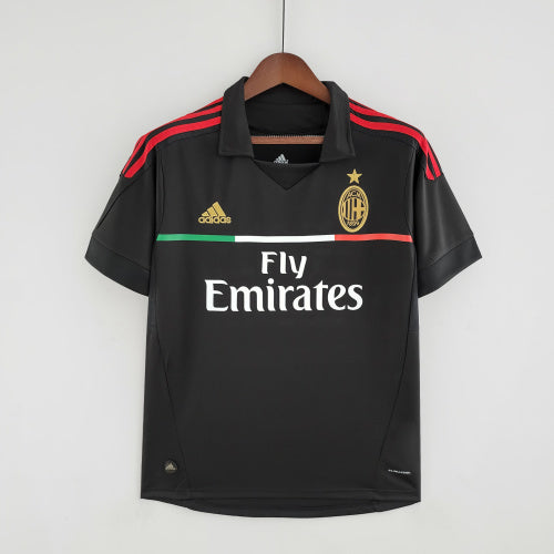 2010s AC Milan Retro Football Shirt | Black Red Home