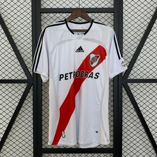 2000s River Plate Retro Football Shirt | White Red Home