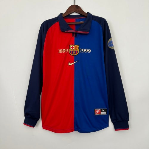 1990s Barcelona Retro Football Shirt | Red Blue Third