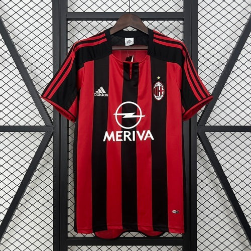 2000s AC Milan Retro Football Shirt | Red Black Home