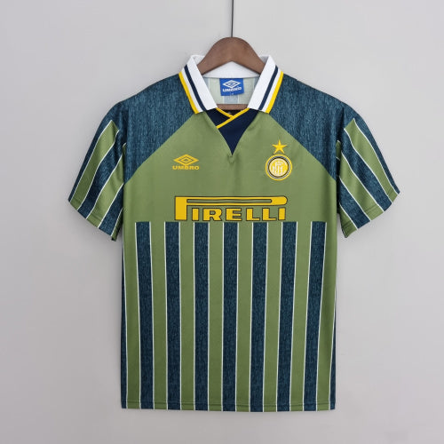 1990s Inter Milan Retro Football Shirt | Olive Navy Home