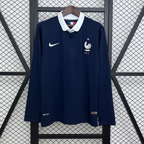 1990s France Retro Football Shirt | Navy White Home