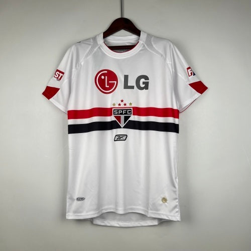 2000s Sao Paulo Retro Football Shirt | White Red Third
