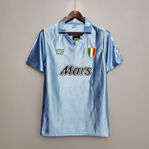 1980s Napoli Retro Football Shirt | Sky Blue White Home