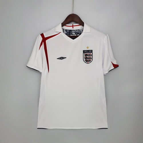 2000s England Retro Football Shirt | White Red Home