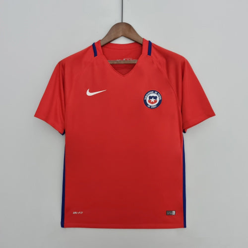 2010s Chile Retro Football Shirt | Red Blue Home
